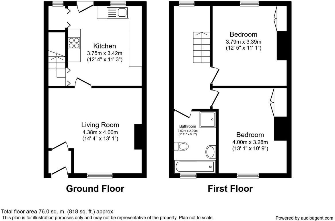 Floorplan of 2 bedroom Mid Terrace House for sale, Mersey Street, Longridge, Lancashire, PR3