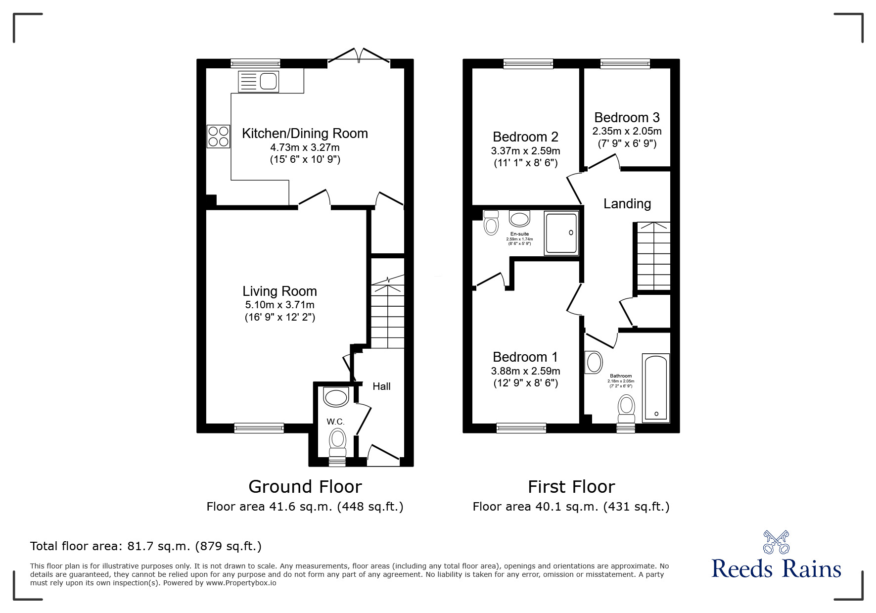 Floorplan of 3 bedroom Semi Detached House for sale, Starling Place, Catterall, Lancashire, PR3