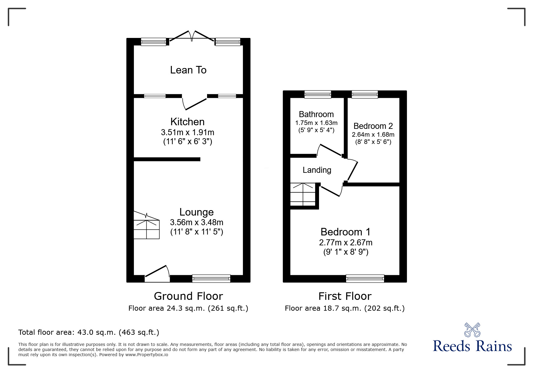 Floorplan of 2 bedroom Mid Terrace Property to rent, Garstang Road, Catterall, Lancashire, PR3