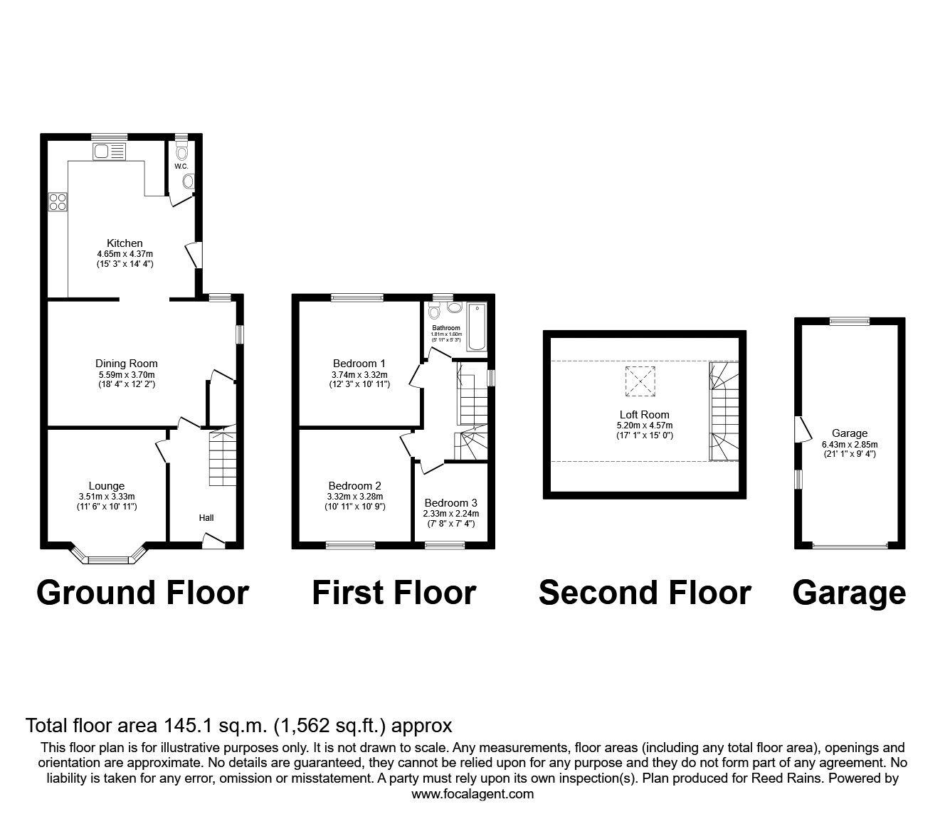 Floorplan of 3 bedroom Semi Detached House for sale, Croston Road, Garstang, Lancashire, PR3
