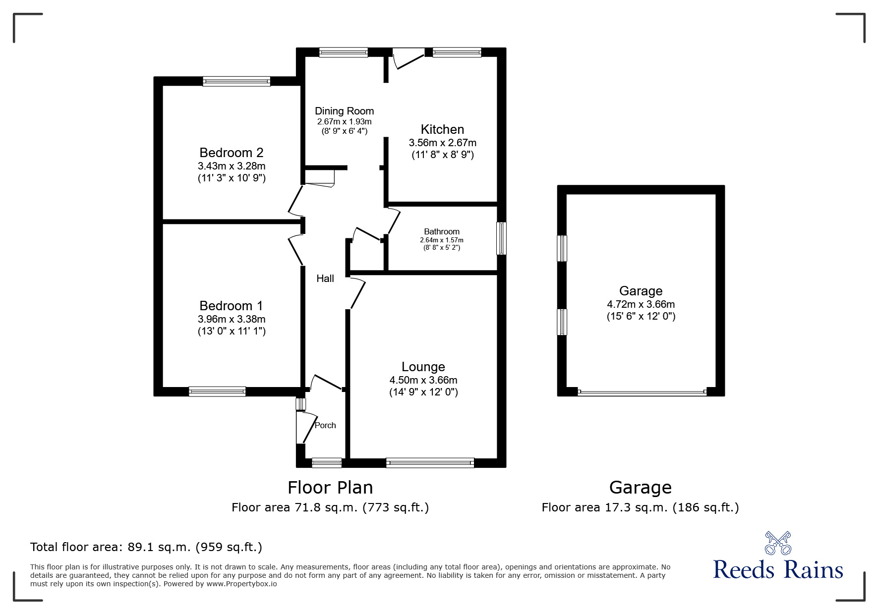 Floorplan of 2 bedroom Semi Detached Bungalow for sale, Norton Road, Cabus, Lancashire, PR3