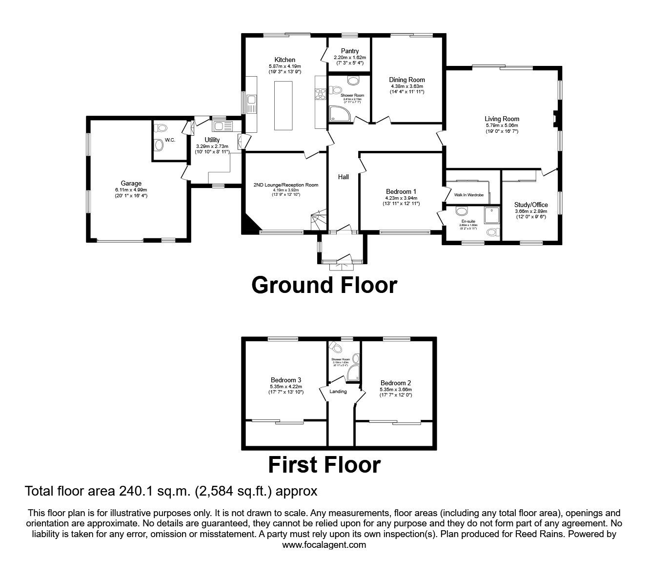 Floorplan of 3 bedroom Detached House for sale, Cabus Nook Lane, Preston, Lancashire, PR3