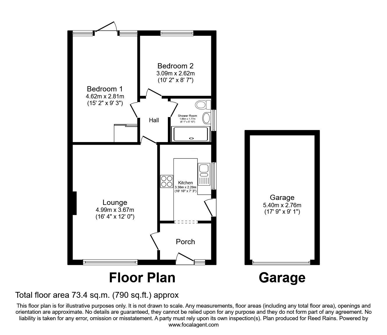 Floorplan of 2 bedroom Detached Bungalow for sale, Duckworth Close, Catterall, Lancashire, PR3