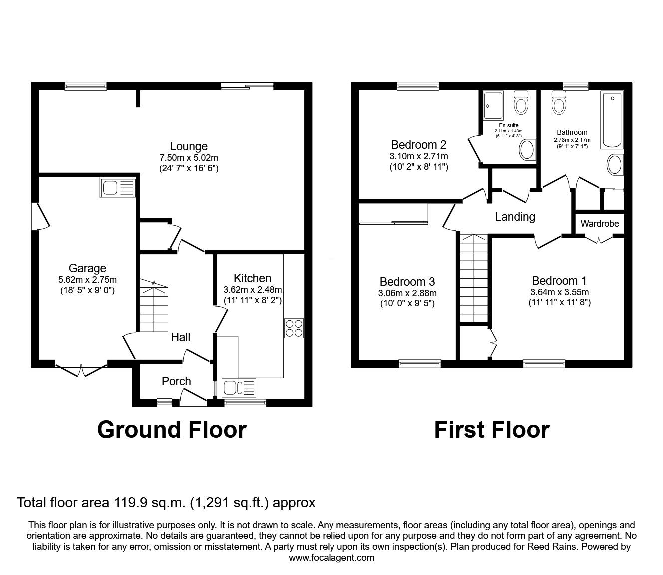 Floorplan of 3 bedroom Detached House for sale, Windsor Gardens, Garstang, Lancashire, PR3