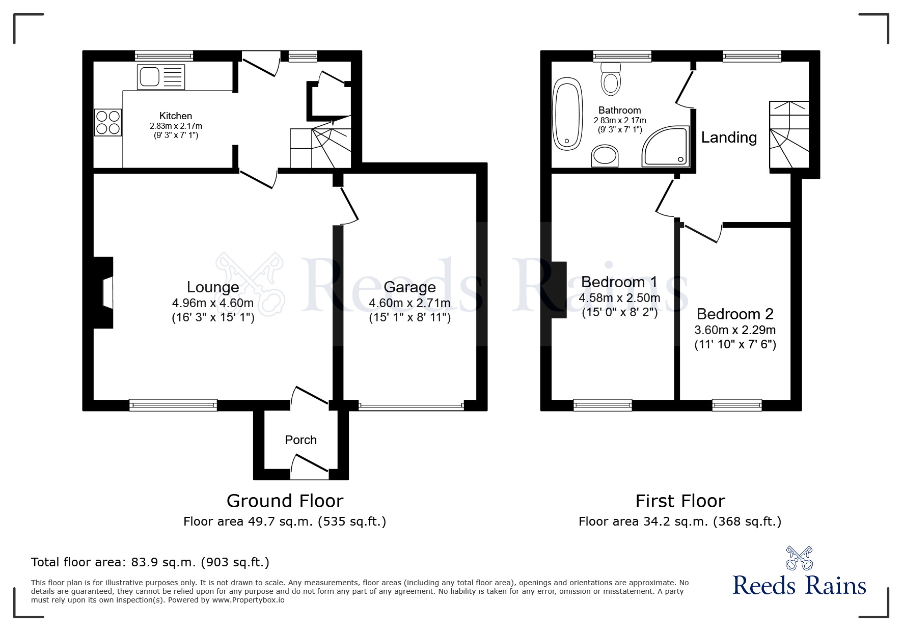 Floorplan of 2 bedroom Semi Detached House for sale, Hollins Lane, Forton, Lancashire, PR3