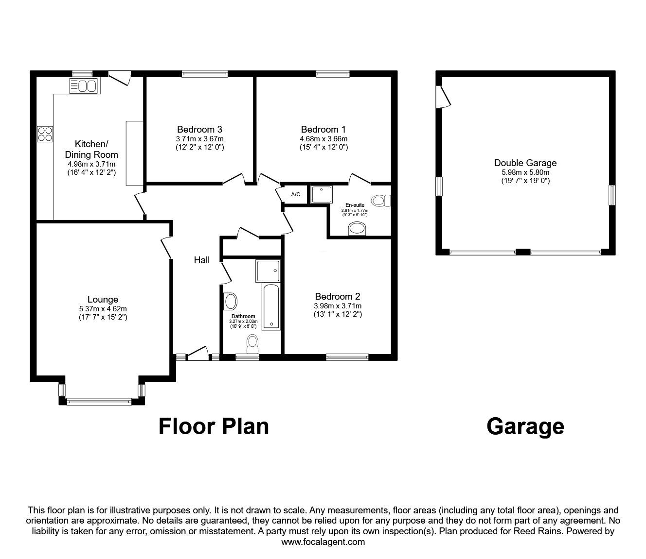 Floorplan of 3 bedroom Detached Bungalow for sale, Winchester Way, Garstang, Lancashire, PR3