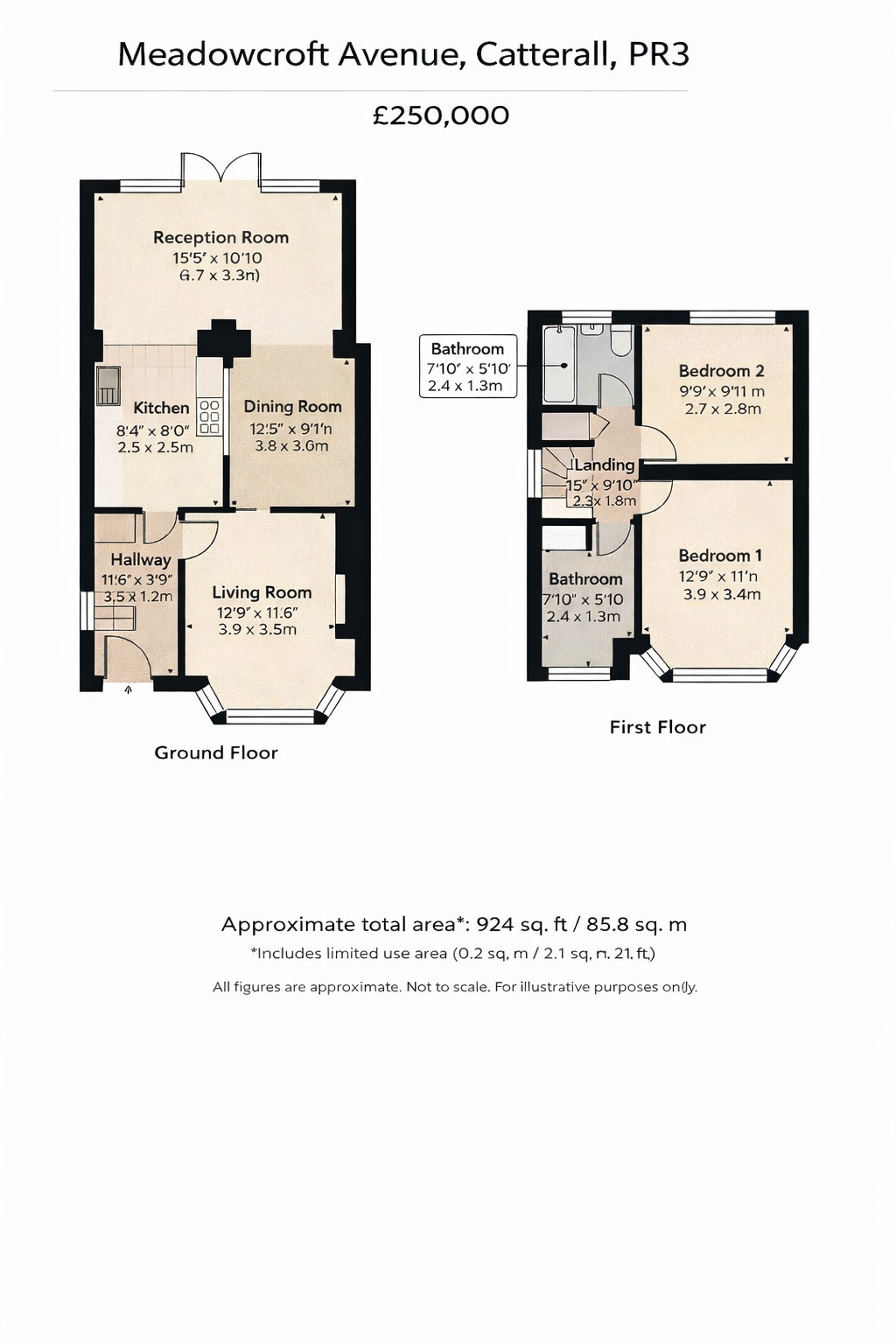 Floorplan of 3 bedroom Semi Detached House for sale, Meadowcroft Avenue, Catterall, Lancashire, PR3