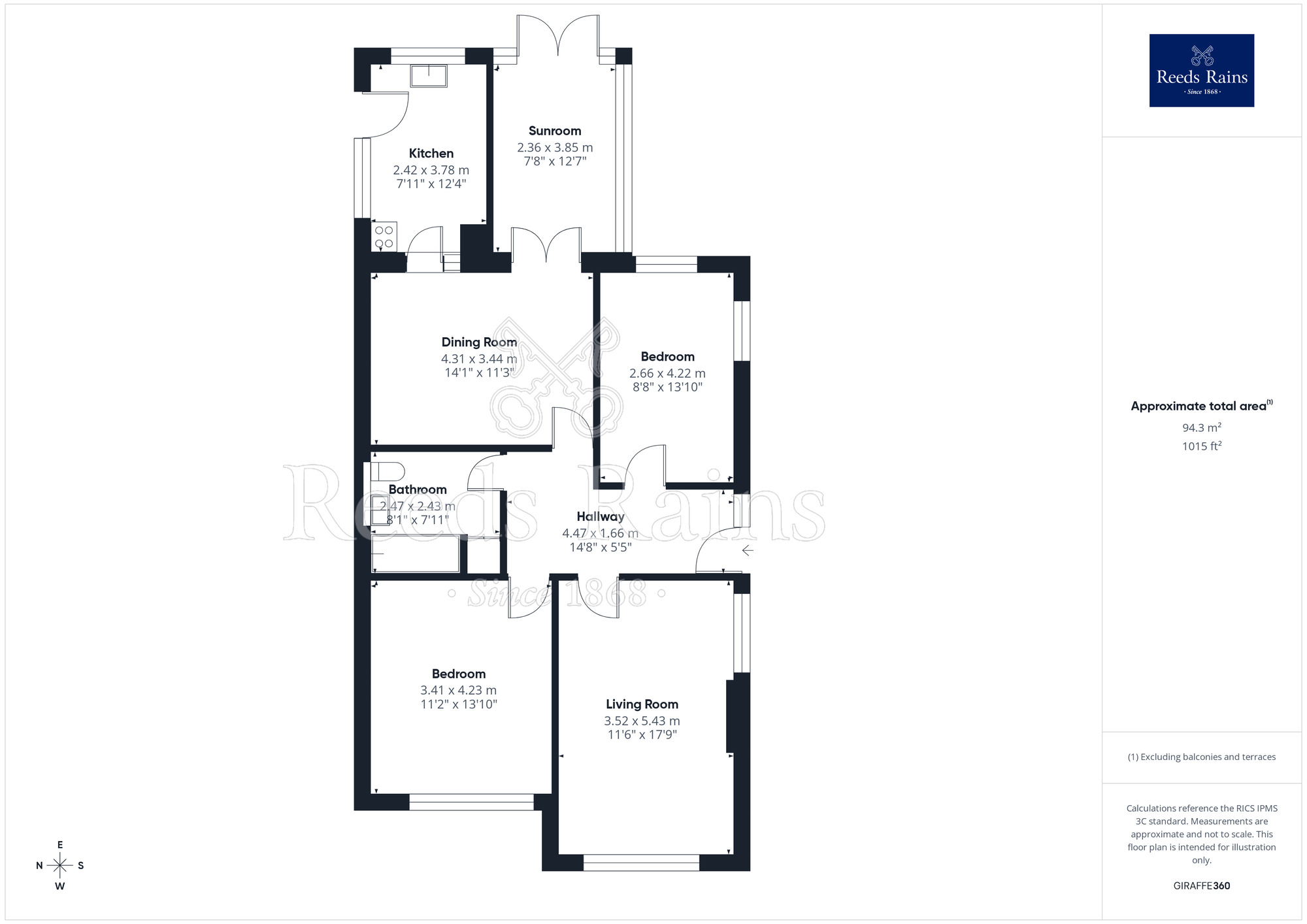 Floorplan of 2 bedroom Detached Bungalow for sale, Lancaster Road, Cabus, Lancashire, PR3