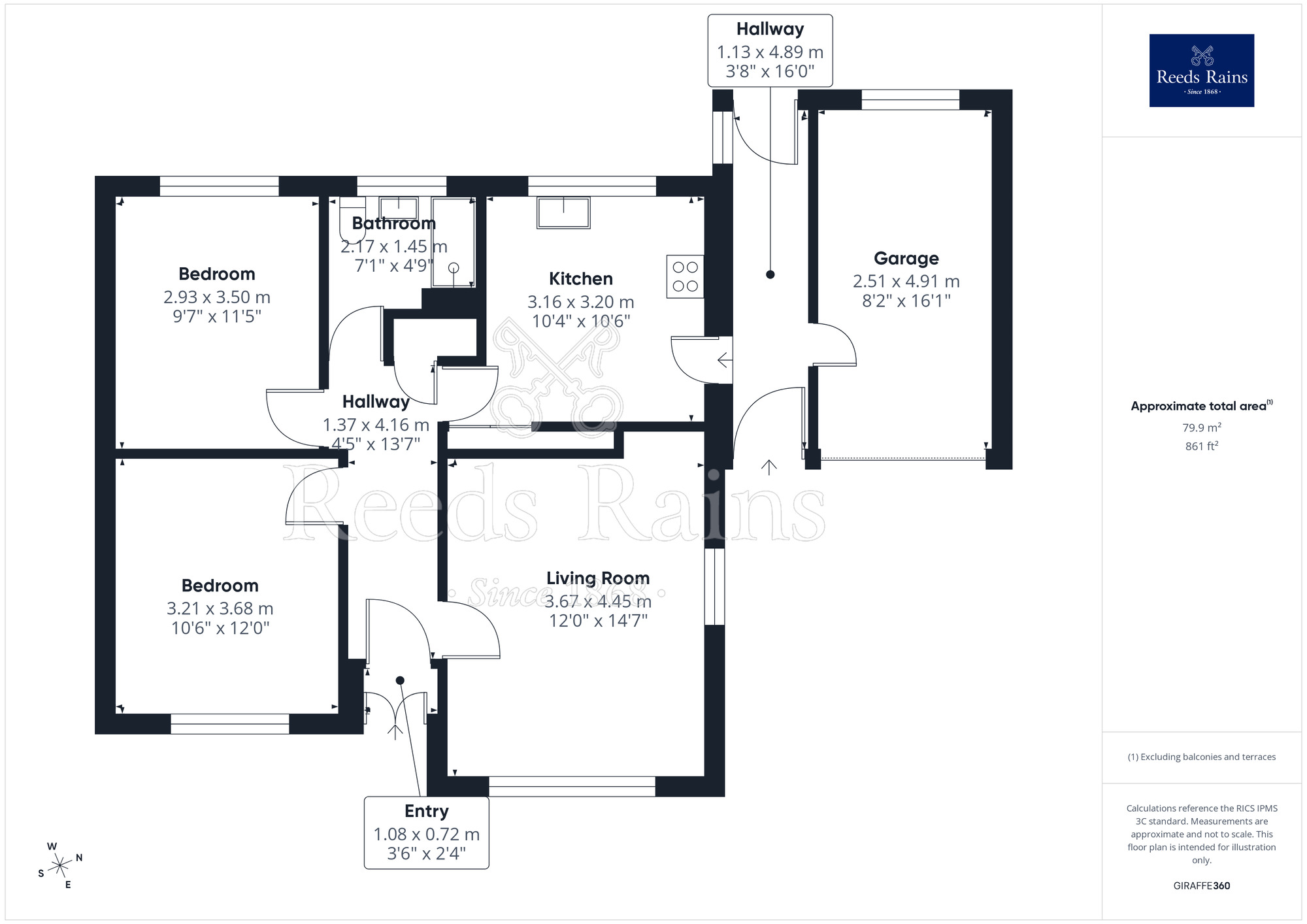 Floorplan of 2 bedroom Semi Detached Bungalow for sale, Rivermead Drive, Garstang, Lancashire, PR3