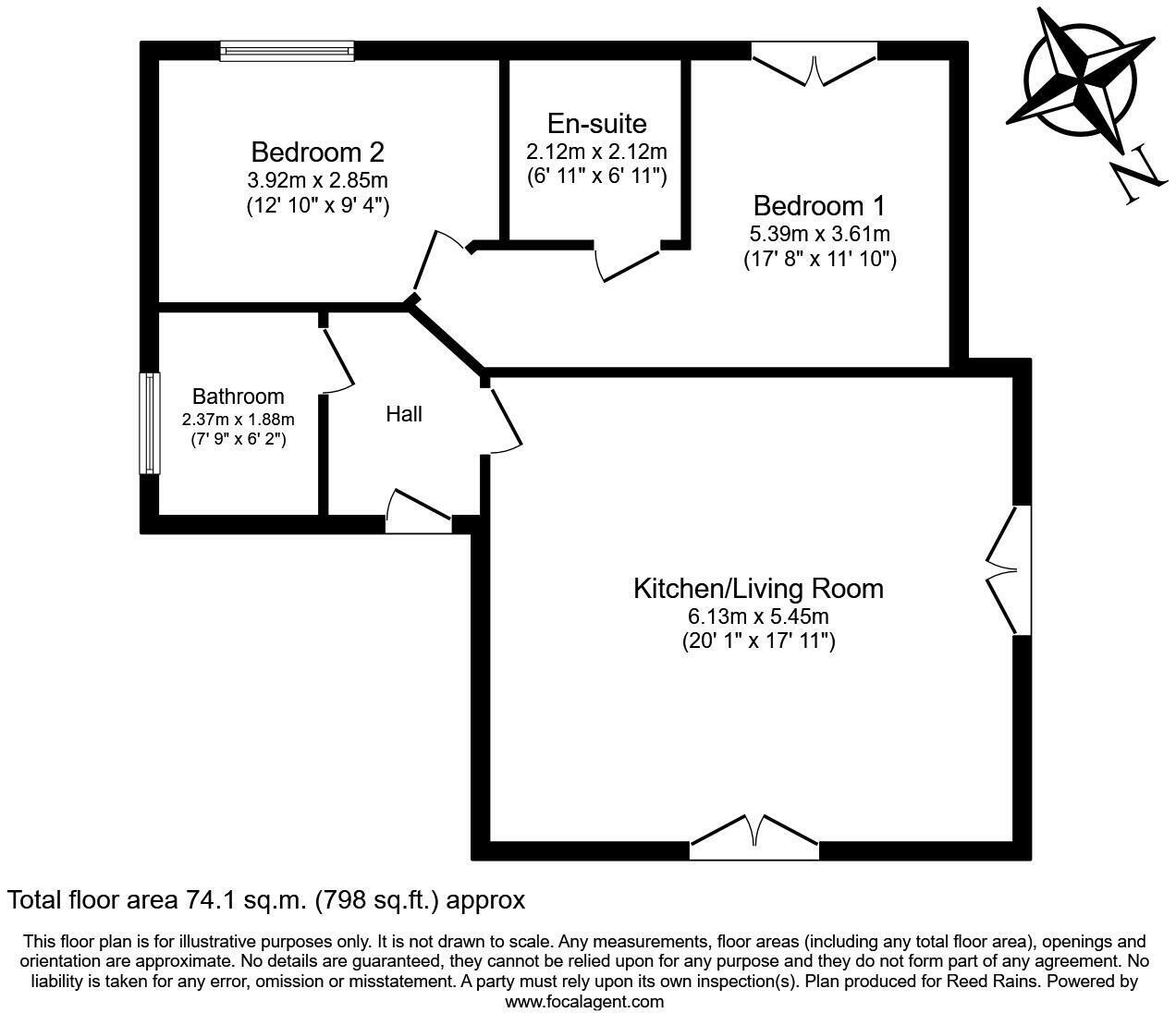 Floorplan of 2 bedroom Flat for sale, The Moorings, Garstang, Lancashire, PR3