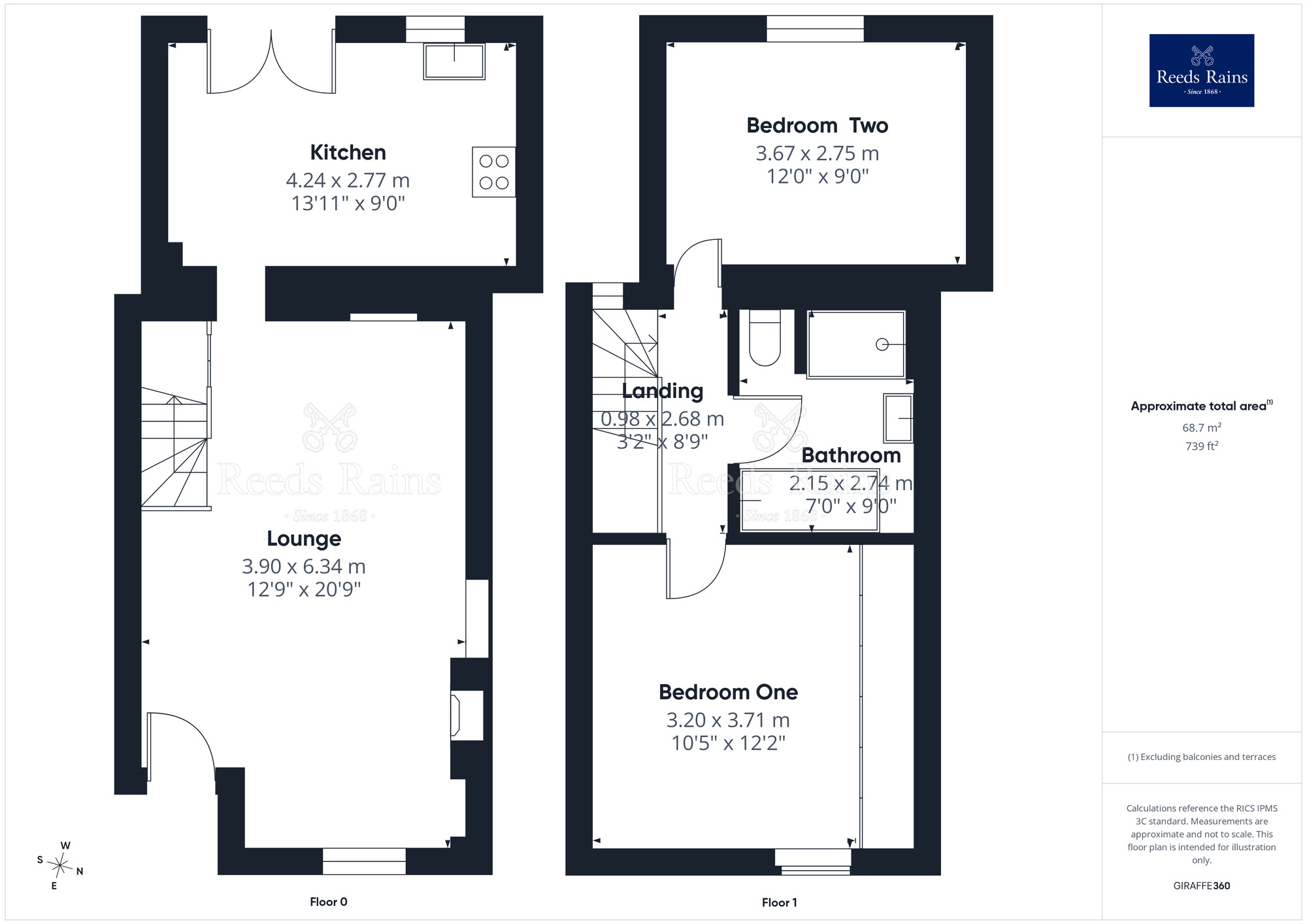 Floorplan of 2 bedroom Mid Terrace House to rent, Main Street, Cockerham, Lancashire, LA2