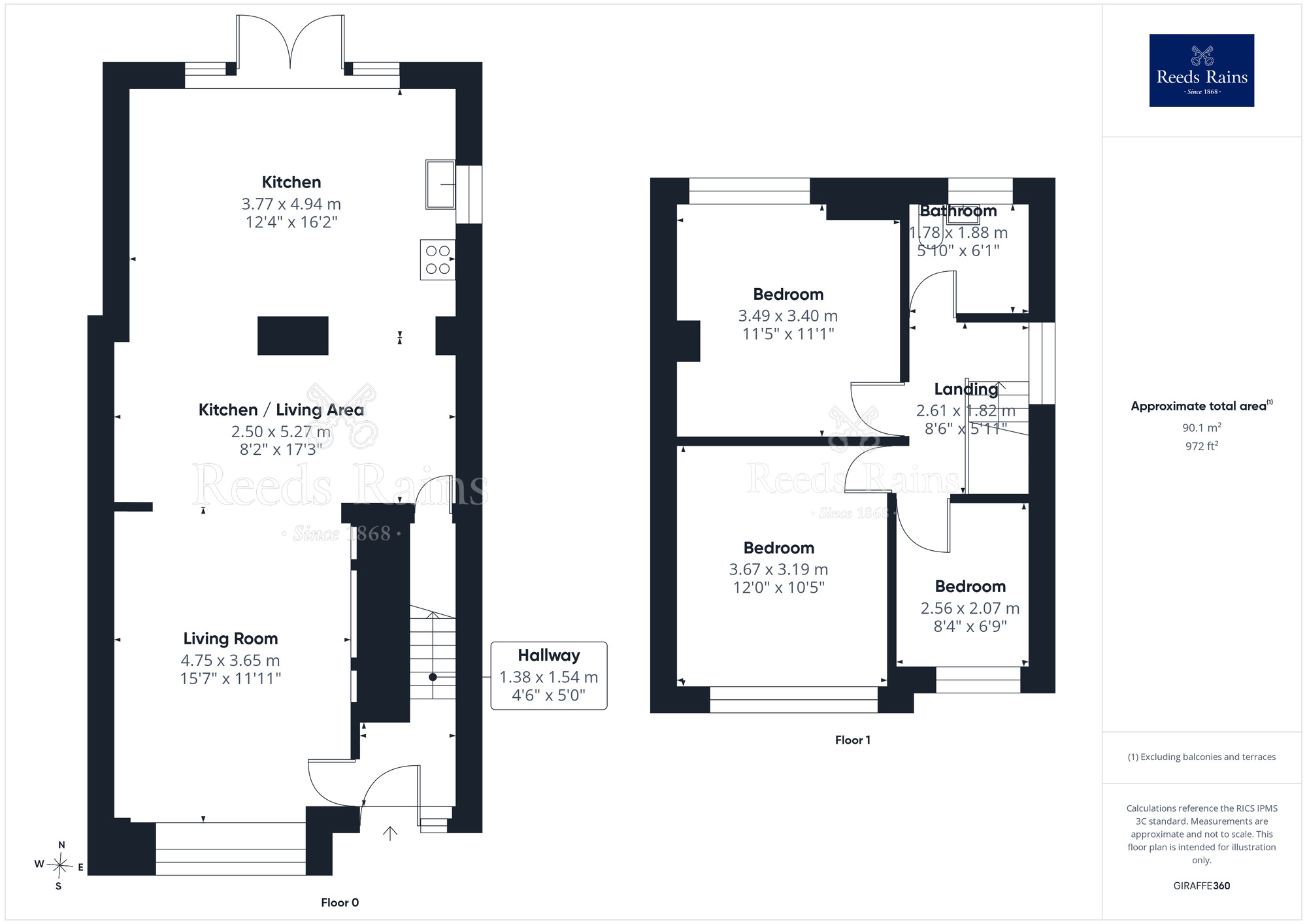 Floorplan of 3 bedroom Semi Detached House for sale, Smallwood Hey Road, Pilling, Lancashire, PR3