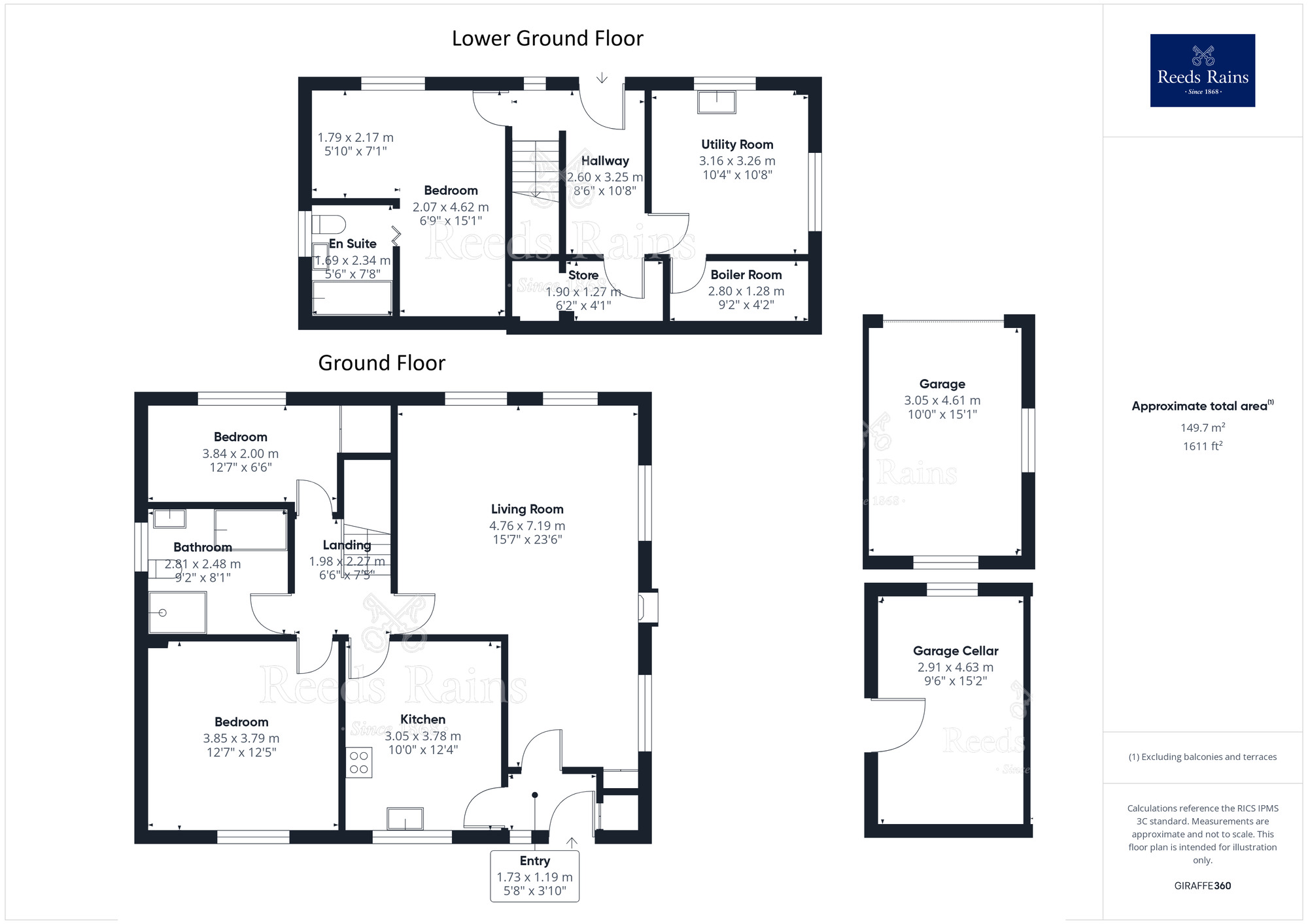Floorplan of 3 bedroom Detached Bungalow for sale, Victoria Terrace, Calder Vale, Lancashire, PR3