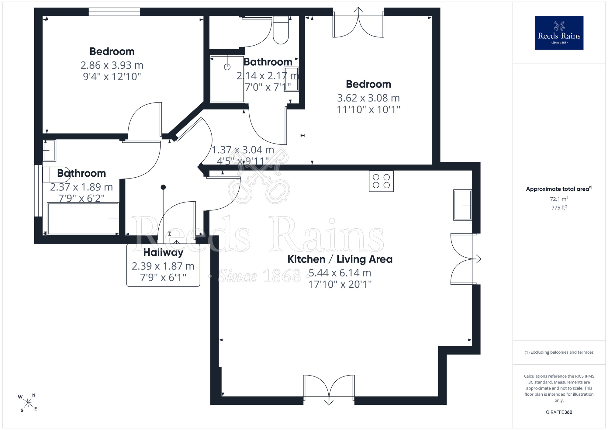 Floorplan of 2 bedroom Flat for sale, The Moorings, Garstang, Lancashire, PR3