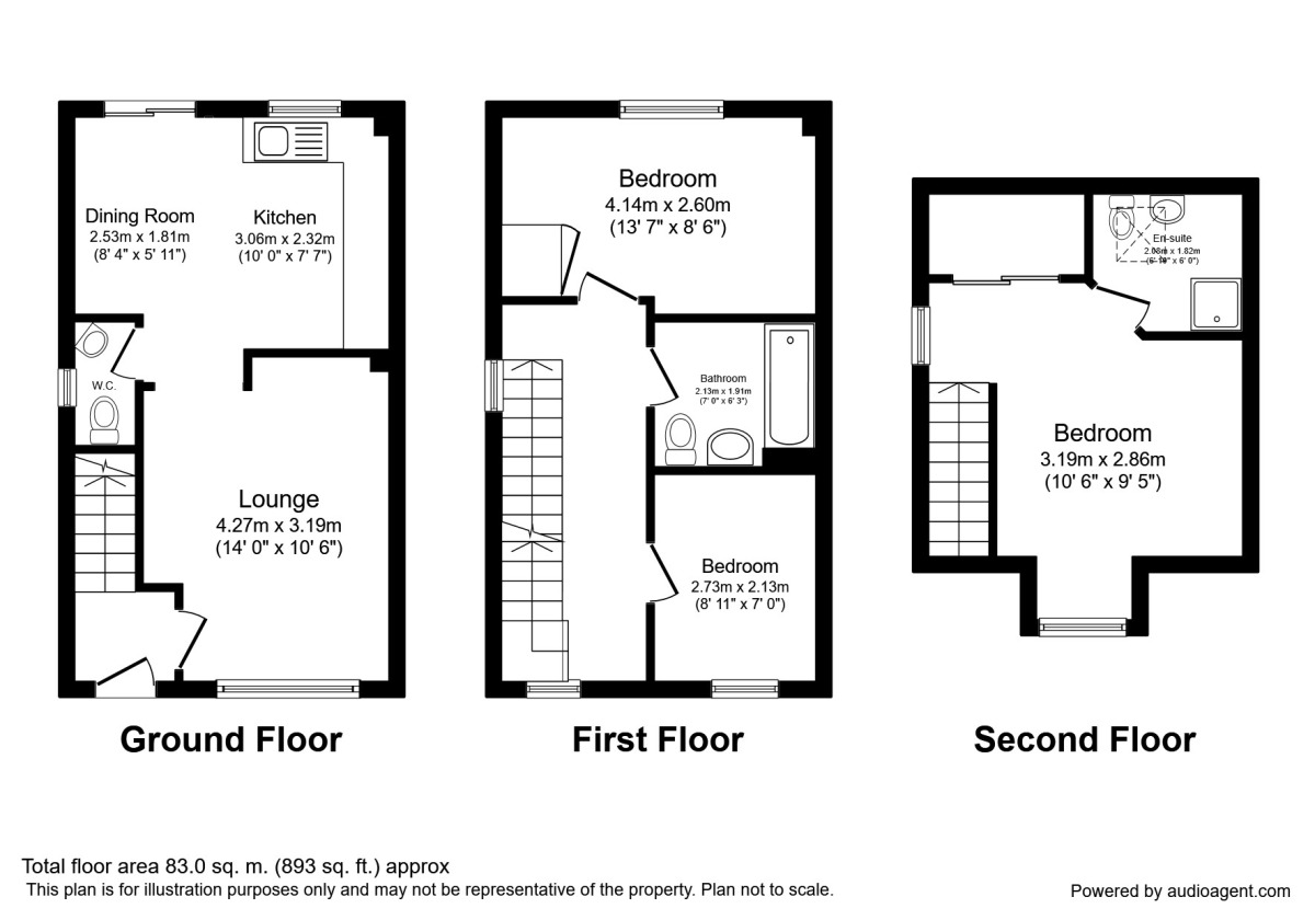 Floorplan of 3 bedroom Semi Detached House to rent, Meadows Lane, Claughton On Brock, Lancashire, PR3