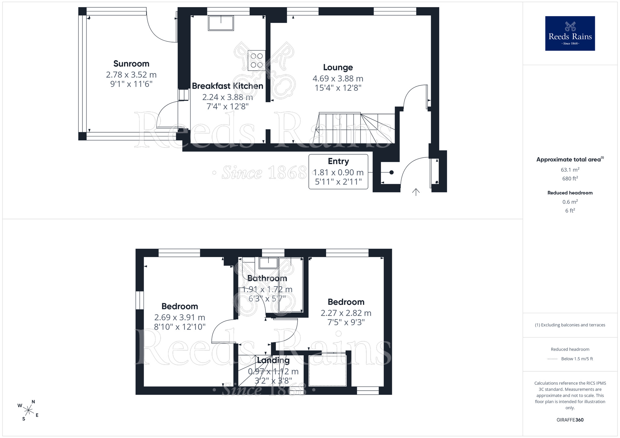 Floorplan of 2 bedroom End Terrace House for sale, The Alders, Garstang, Lancashire, PR3