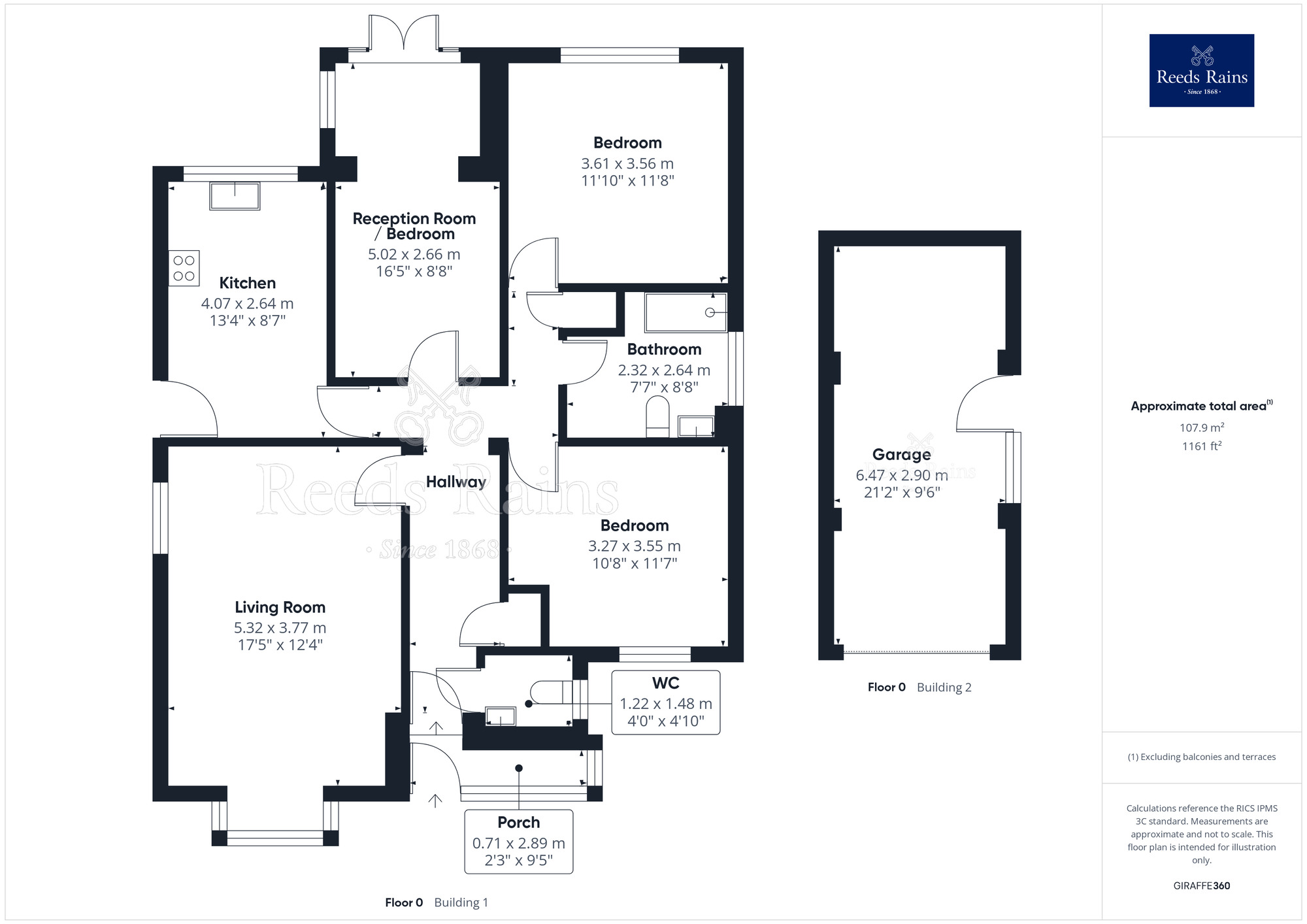 Floorplan of 2 bedroom Detached Bungalow for sale, Fell View, Garstang, Lancashire, PR3