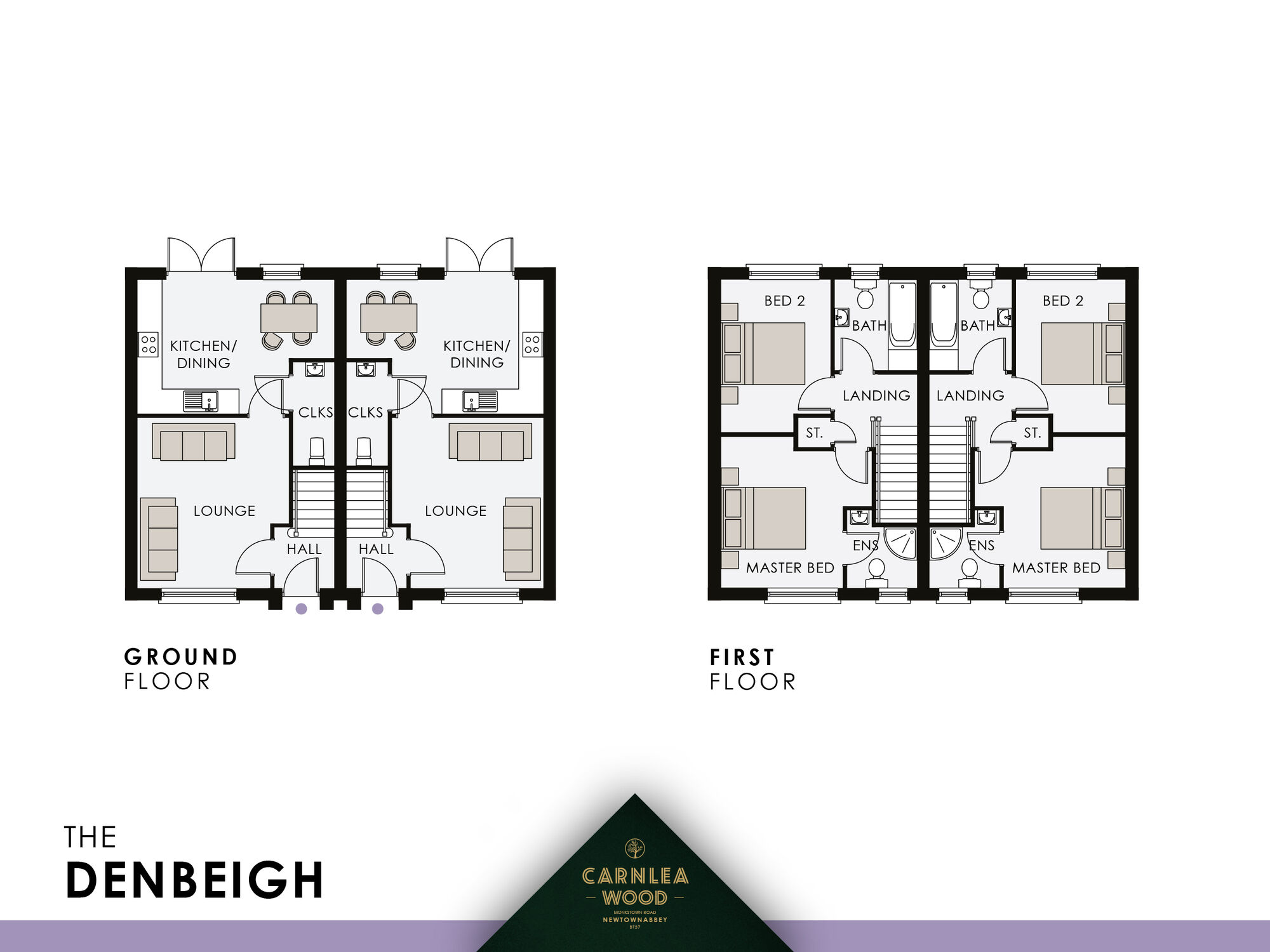 Floorplan of 2 bedroom Semi Detached House for sale, Carnlea Wood, Monkstown Road, Newtownabbey, BT37