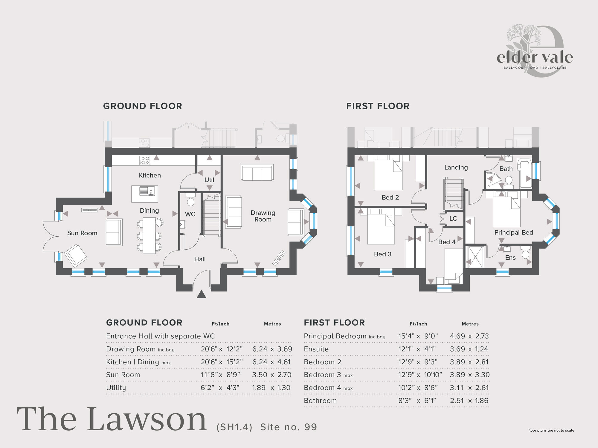 Floorplan of 4 bedroom Semi Detached House for sale, Elder Vale, Ballycorr Road, Ballyclare, BT39