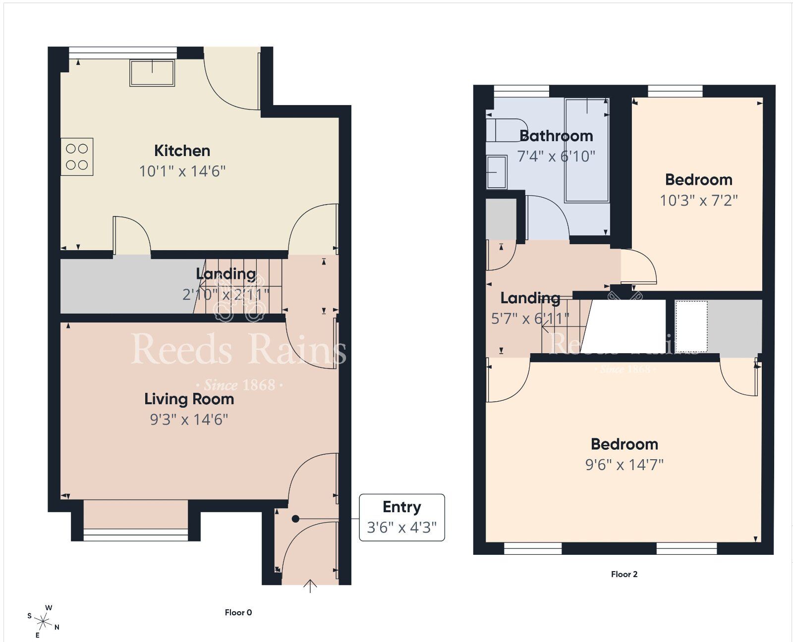 Floorplan of 2 bedroom Mid Terrace House for sale, Roumania Rise, Belfast, County Antrim, BT12