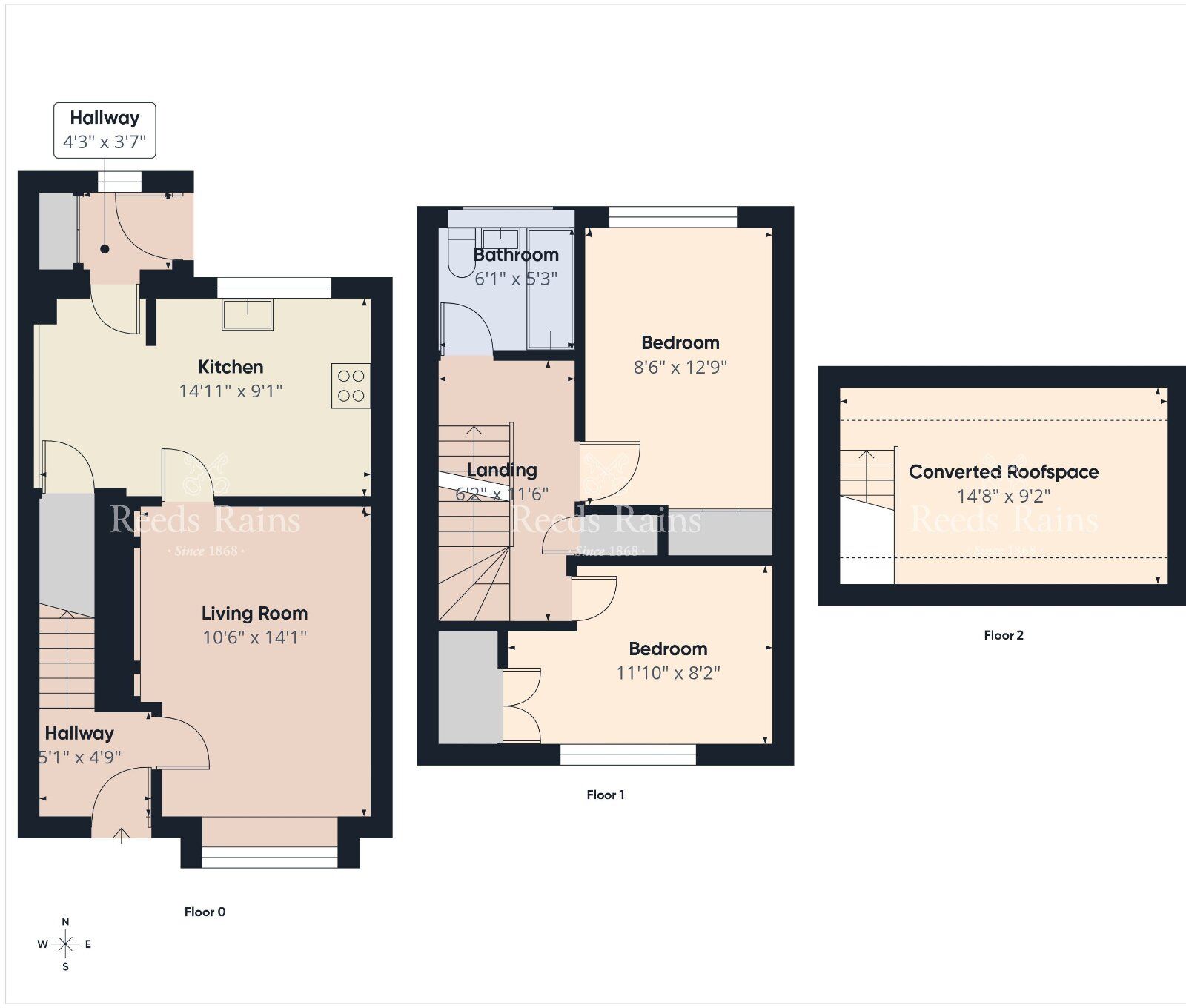 Floorplan of 2 bedroom Mid Terrace House for sale, Forthriver Park, Belfast, County Antrim, BT13