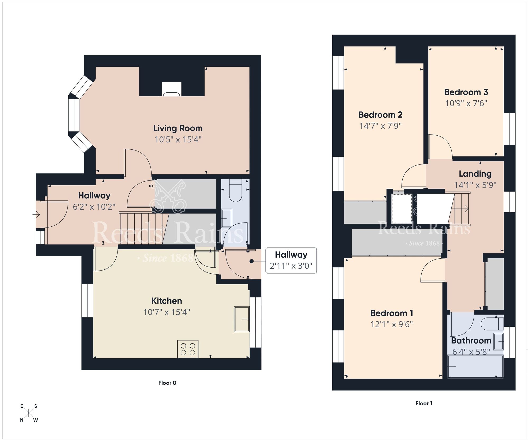 Floorplan of 3 bedroom Mid Terrace House for sale, Leeson Street, Belfast, County Antrim, BT12