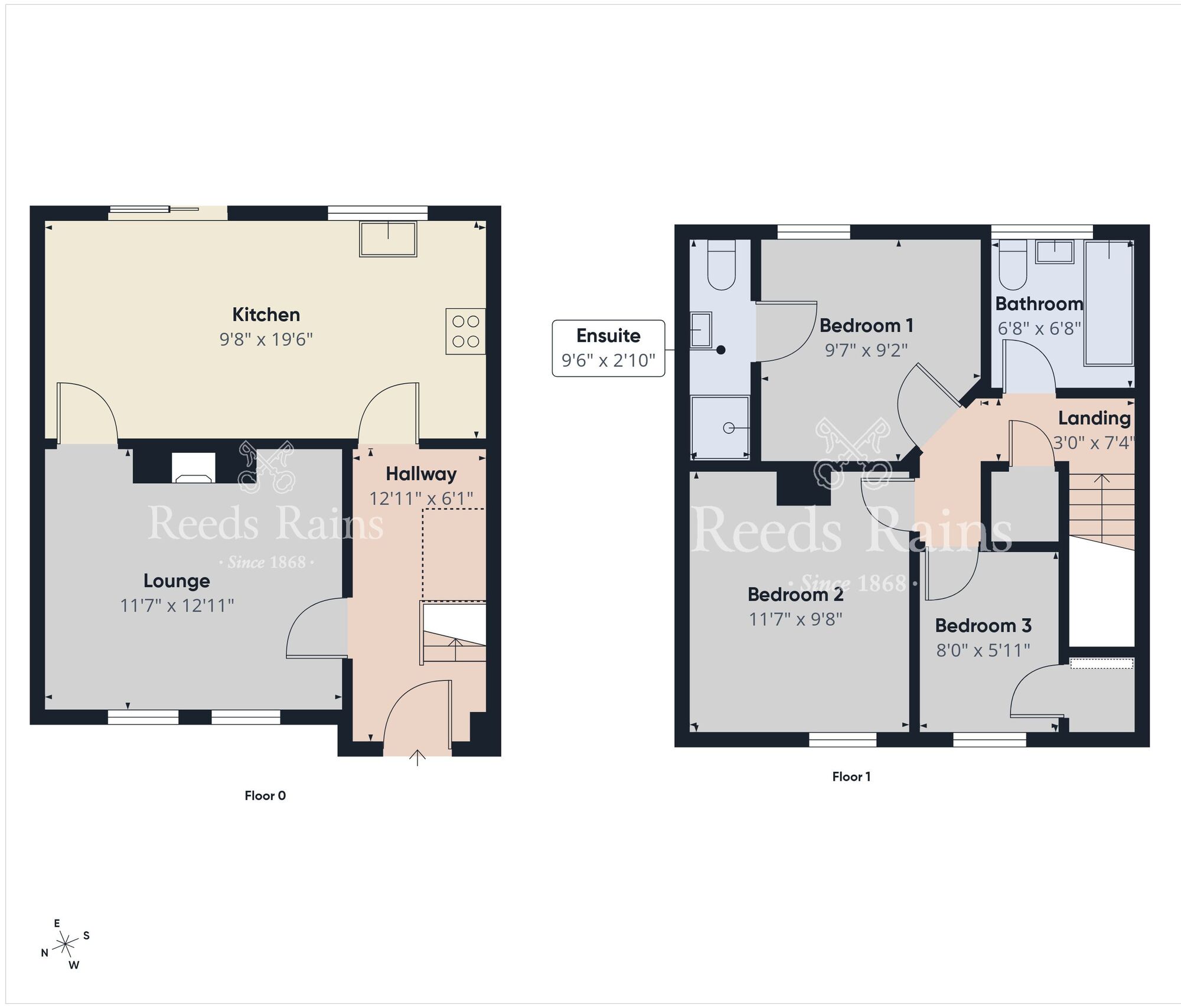 Floorplan of 3 bedroom Mid Terrace House for sale, Elmwood Cottages, Newtownabbey, County Antrim, BT36