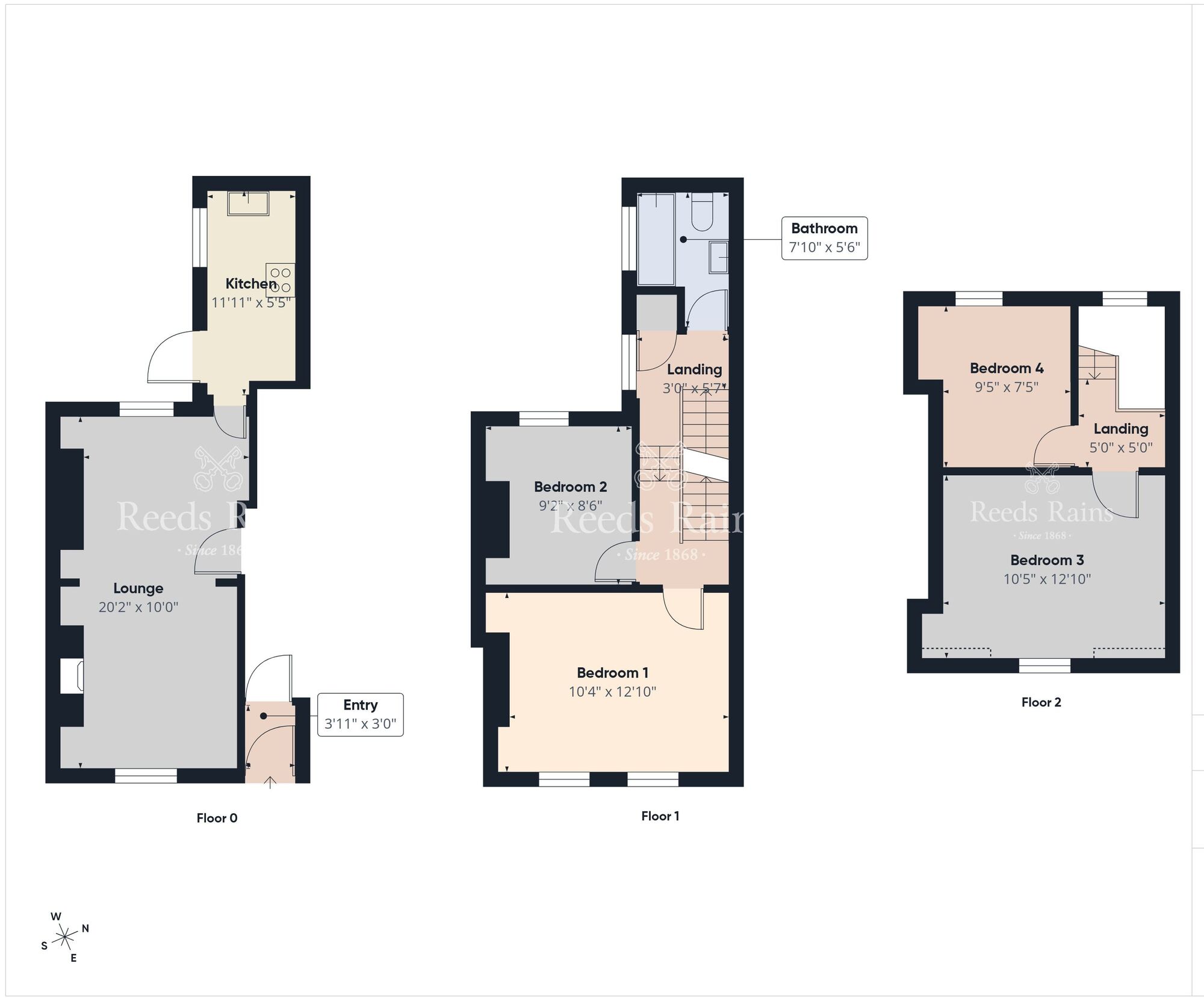 Floorplan of 4 bedroom Mid Terrace House for sale, Castleton Gardens, County Antrim, BT15