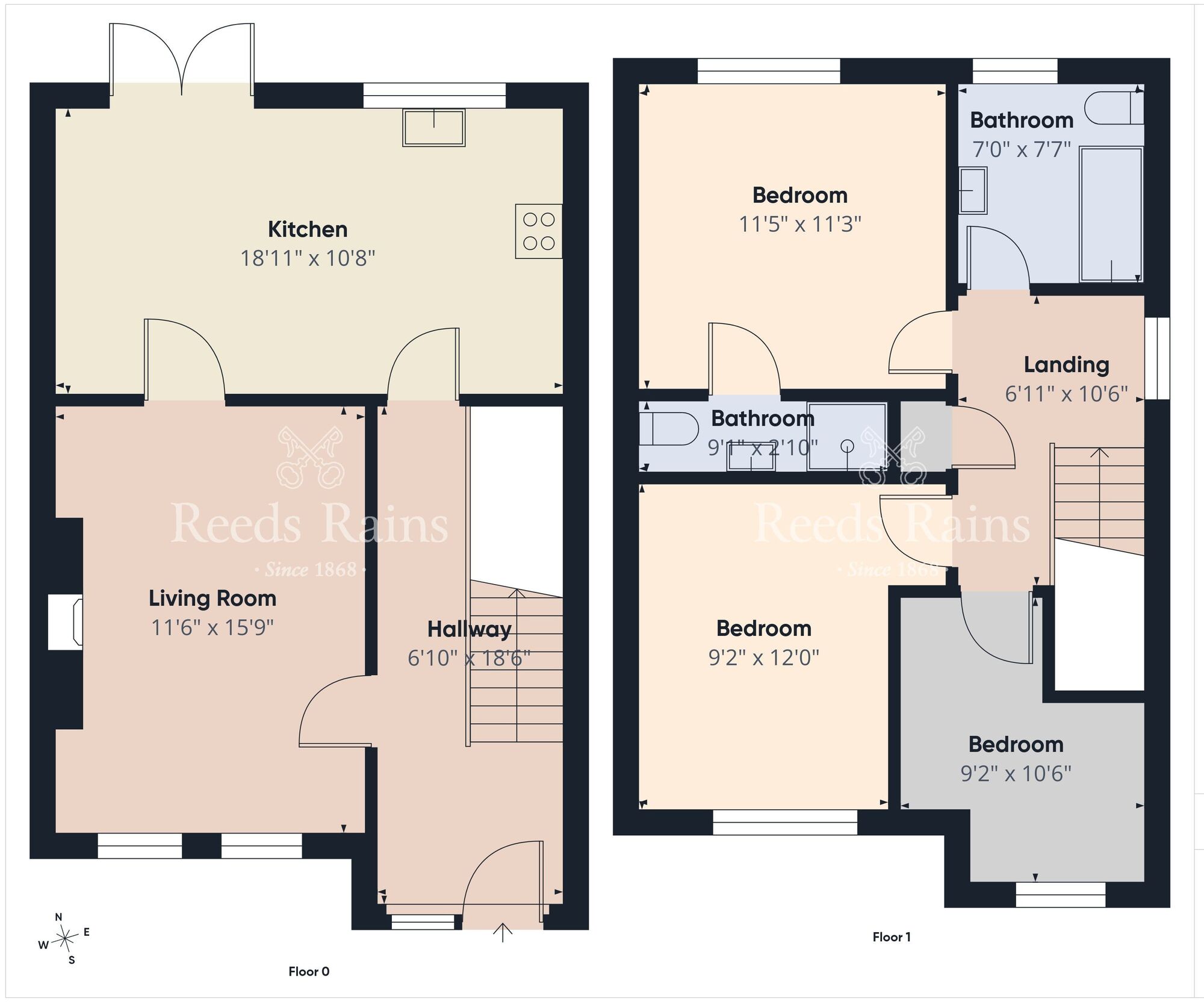 Floorplan of 3 bedroom Semi Detached House for sale, Spinners Gate, Newtownabbey, County Antrim, BT36