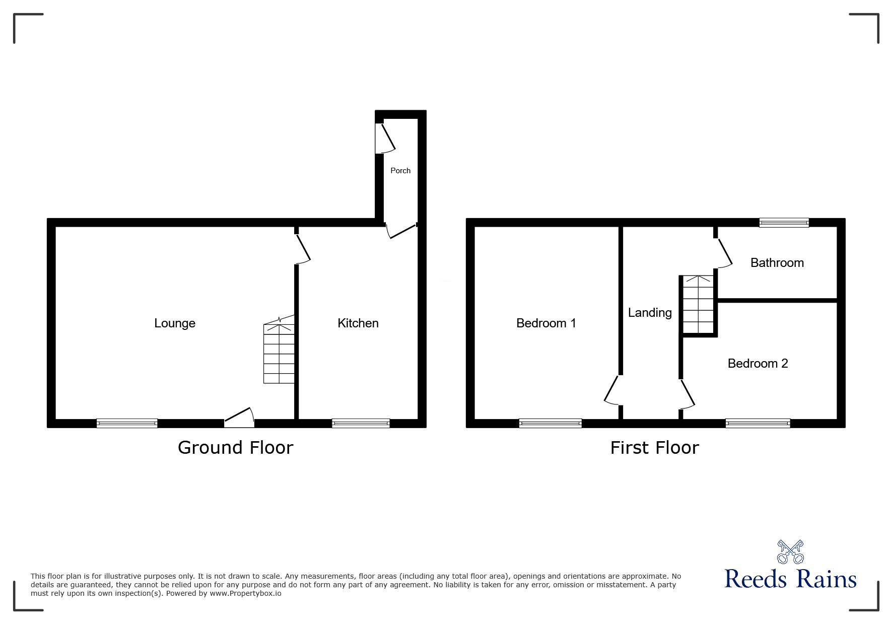 Floorplan of 2 bedroom End Terrace House to rent, Union Street, Glossop, Derbyshire, SK13