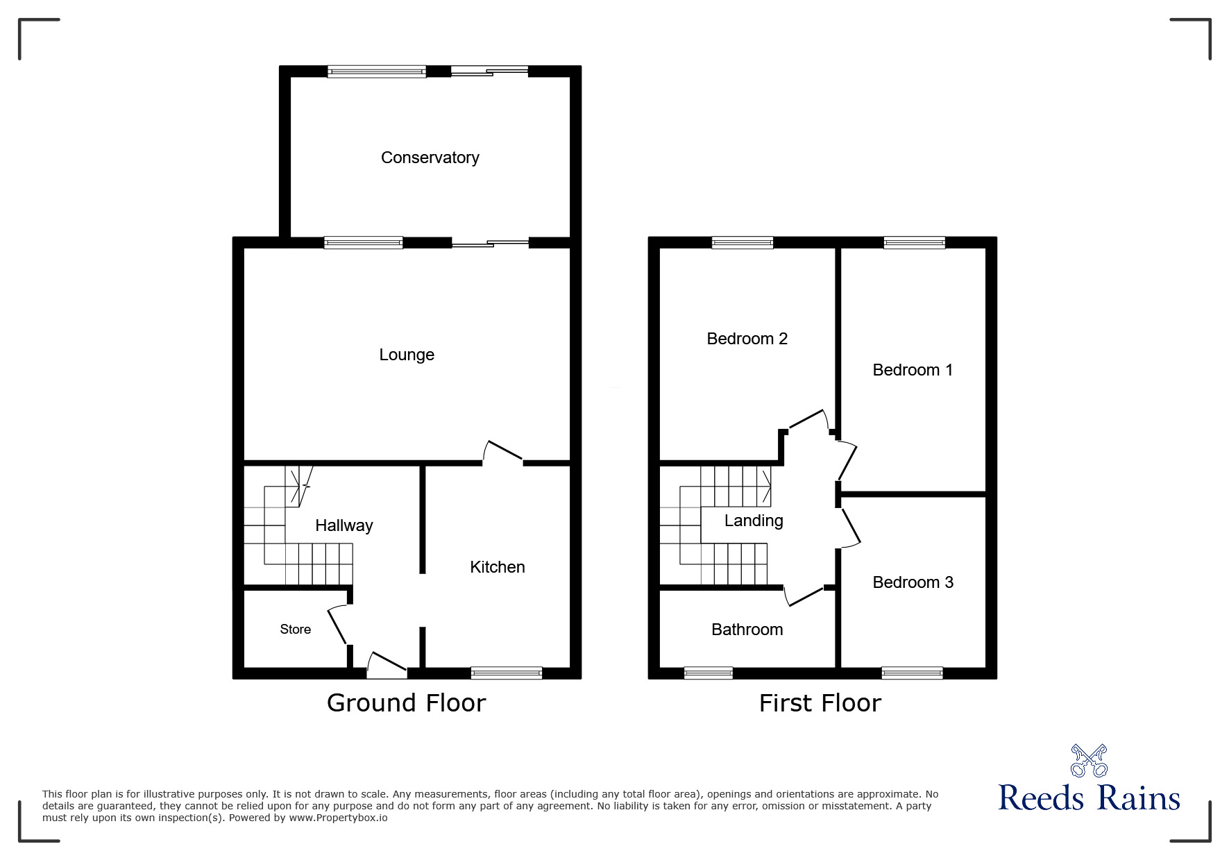 Floorplan of 3 bedroom End Terrace House to rent, Calver Close, Glossop, Derbyshire, SK13
