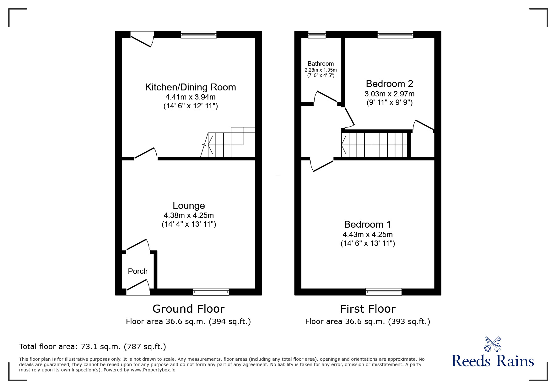 Floorplan of 2 bedroom Mid Terrace House for sale, Queen Street, Hadfield, Derbyshire, SK13