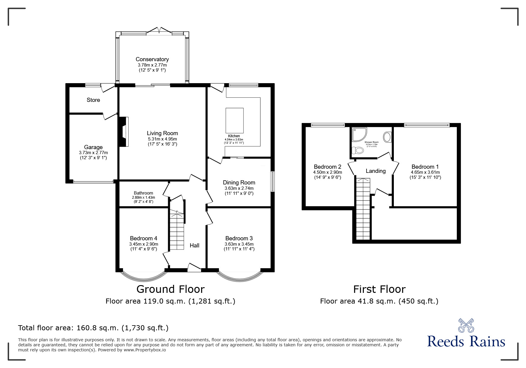 Floorplan of 4 bedroom Detached Bungalow for sale, Hadfield Road, Hadfield, Derbyshire, SK13