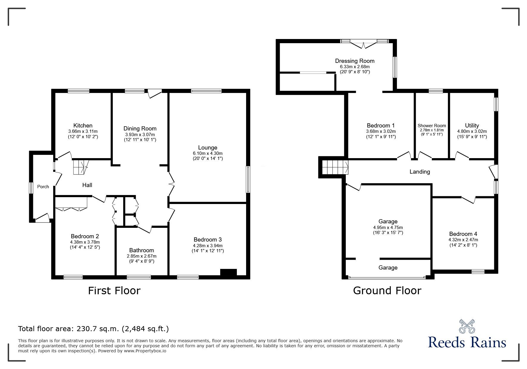 Floorplan of 4 bedroom Detached House for sale, Heath Road, Glossop, Derbyshire, SK13