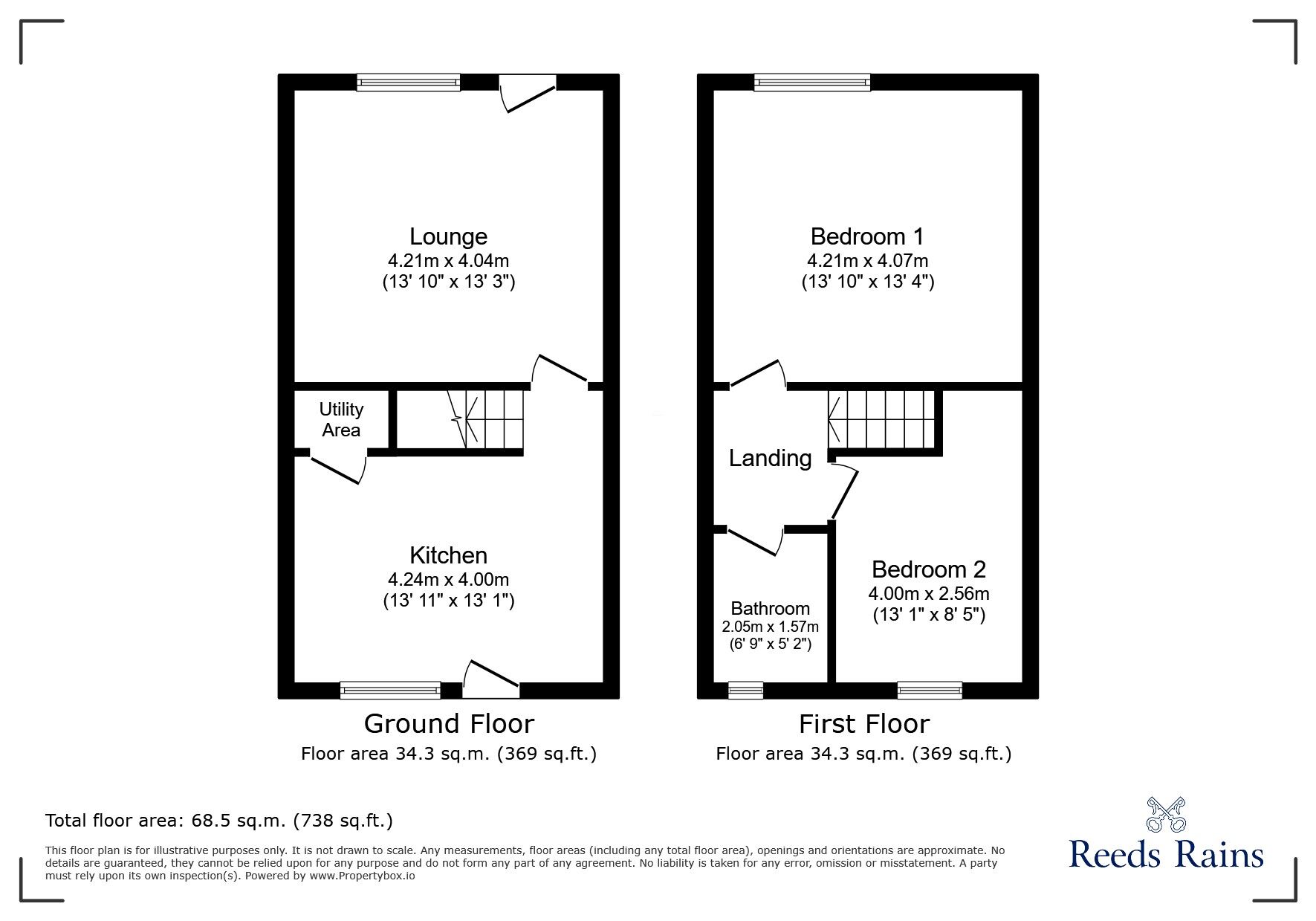 Floorplan of 2 bedroom Mid Terrace House for sale, Green Lane, Hadfield, Derbyshire, SK13