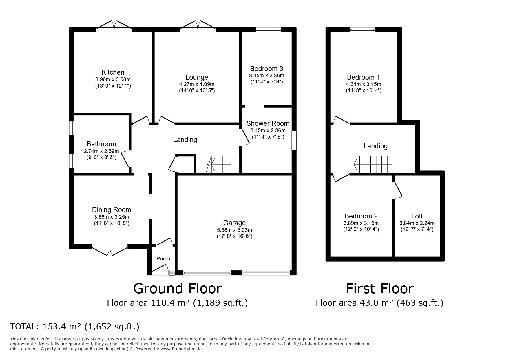Floorplan of 3 bedroom Detached Bungalow for sale, Simmondley Lane, Glossop, Derbyshire, SK13
