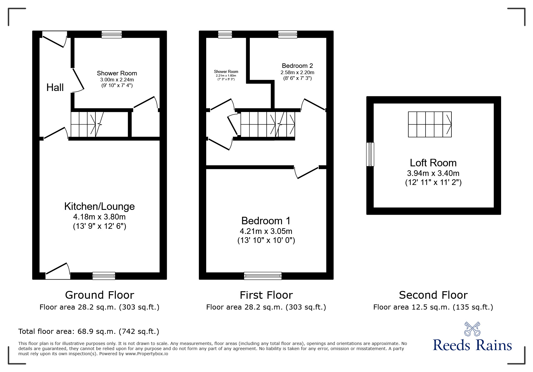 Floorplan of 2 bedroom End Terrace House for sale, Regent Street, Glossop, Derbyshire, SK13