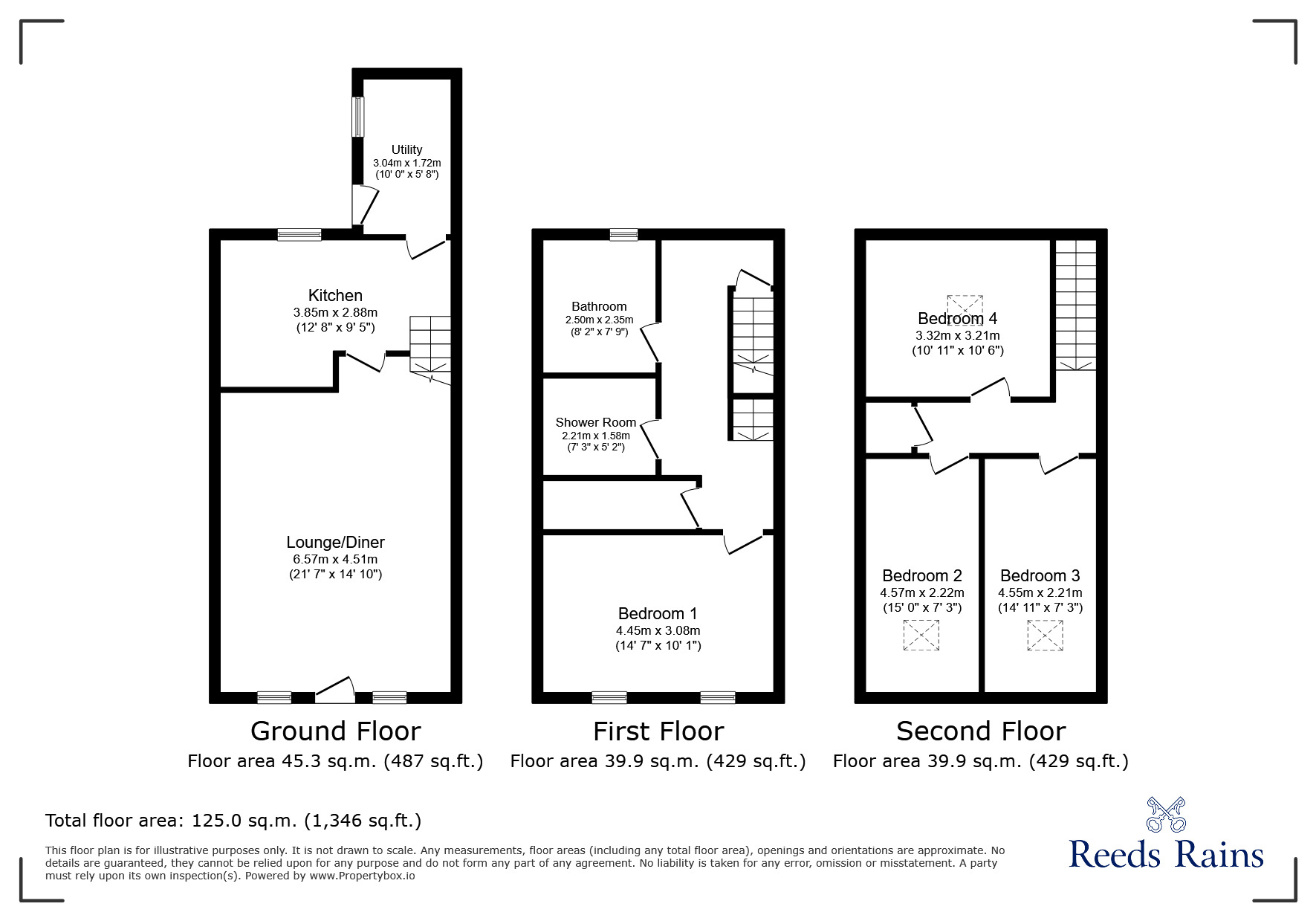 Floorplan of 4 bedroom Mid Terrace House for sale, Church Street, Glossop, Derbyshire, SK13