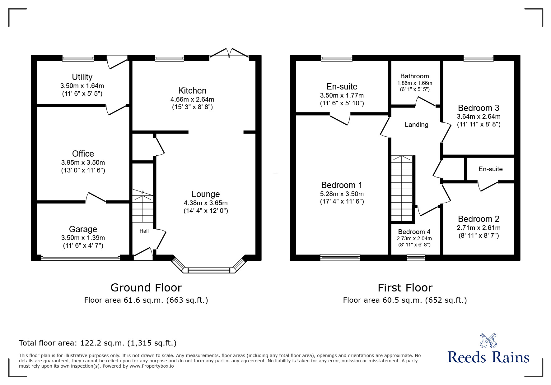 Floorplan of 4 bedroom Link Detached House for sale, Crowden Drive, Hadfield, Derbyshire, SK13