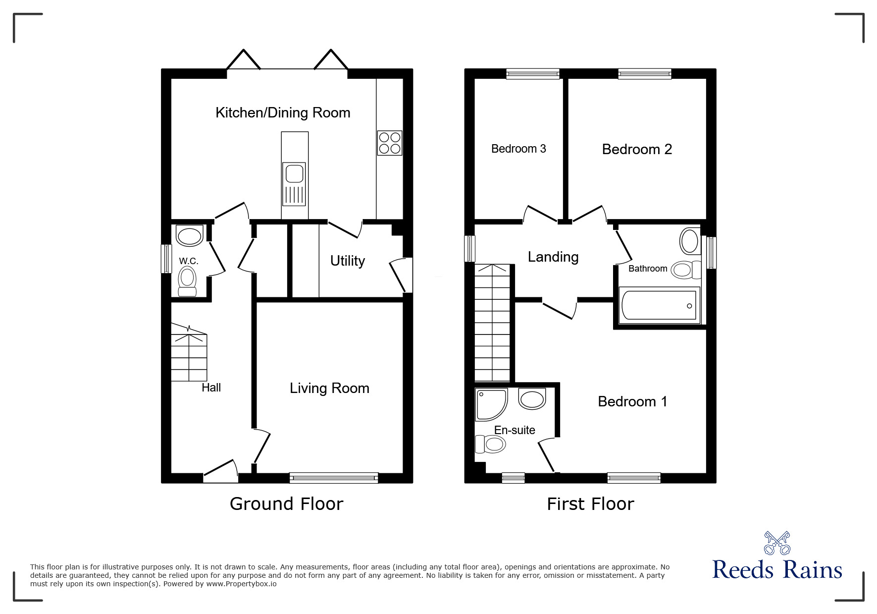 Floorplan of 3 bedroom End Terrace House to rent, Hawkshead Road, Glossop, Derbyshire, SK13