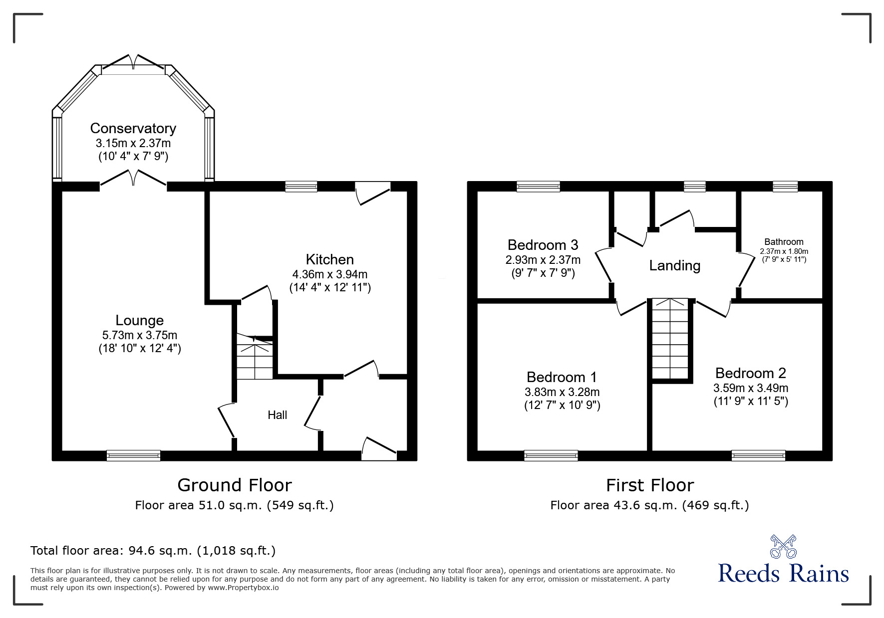 Floorplan of 3 bedroom End Terrace House for sale, Arundale Close, Mottram, Greater Manchester, SK14