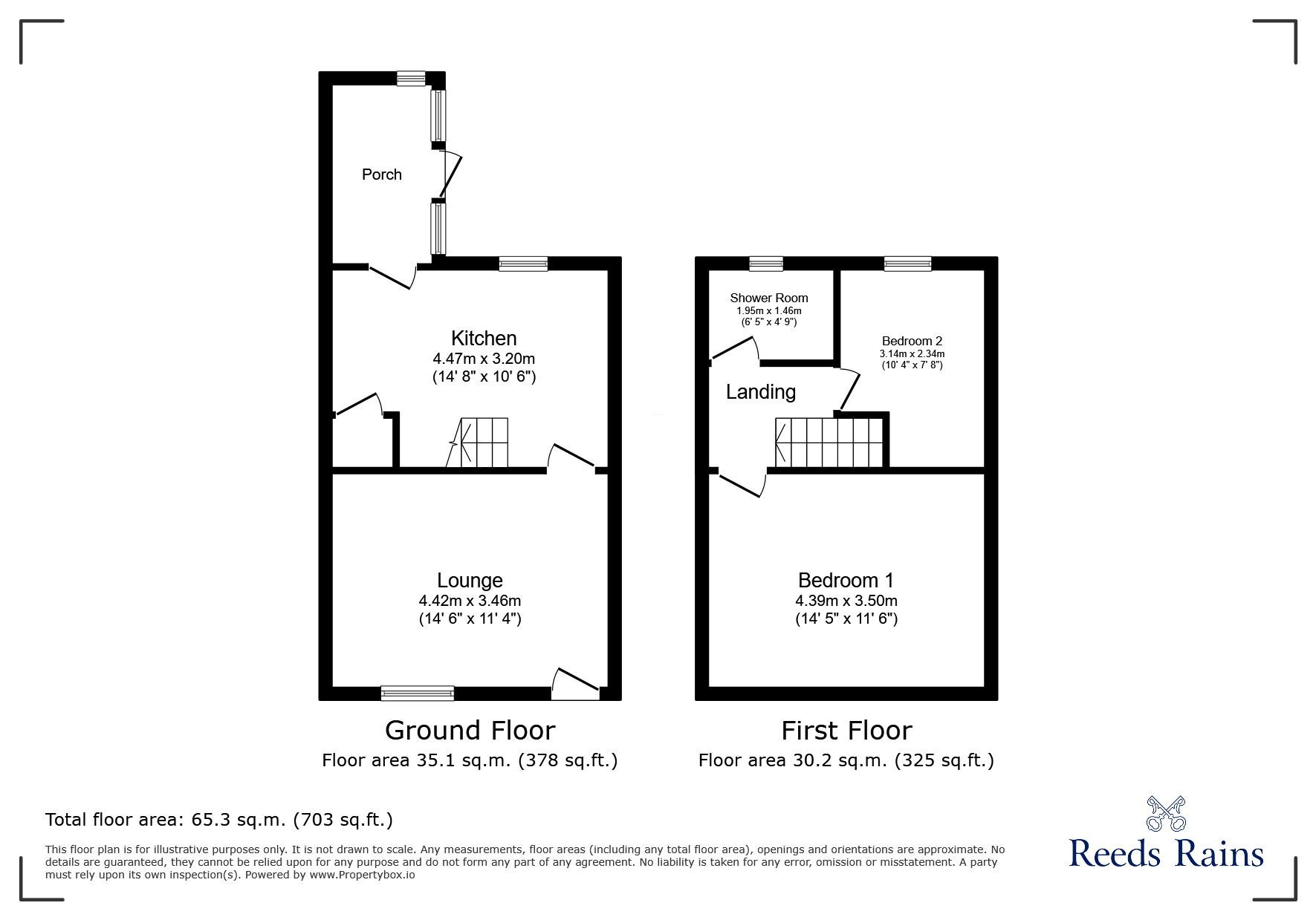 Floorplan of 2 bedroom End Terrace House for sale, Mottram Moor, Mottram, Greater Manchester, SK14