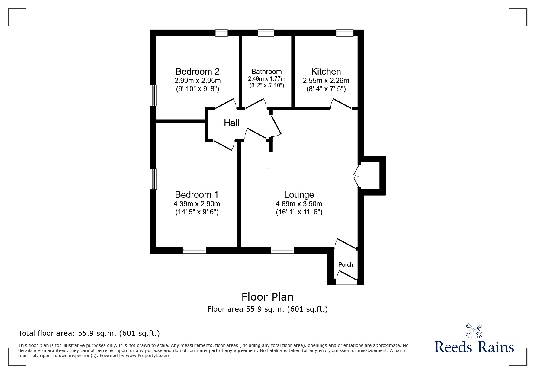Floorplan of 2 bedroom  Flat for sale, Victoria Street, Glossop, Derbyshire, SK13
