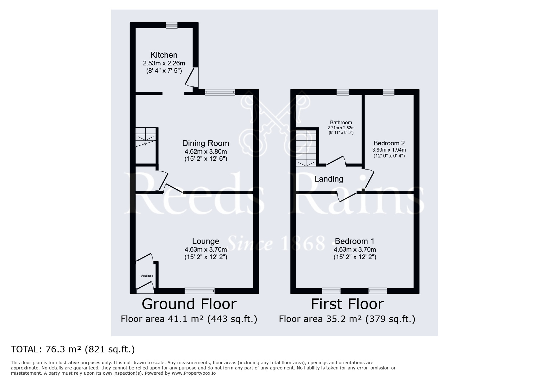 Floorplan of 2 bedroom Mid Terrace House for sale, New Road, Tintwistle, Derbyshire, SK13