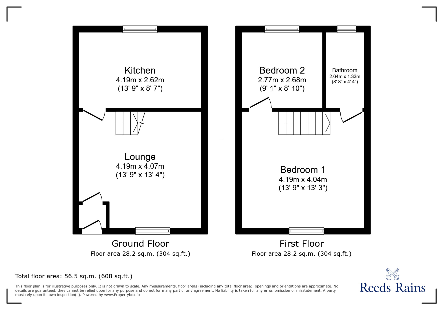 Floorplan of 2 bedroom Mid Terrace House for sale, Woodhead Road, Tintwistle, Derbyshire, SK13