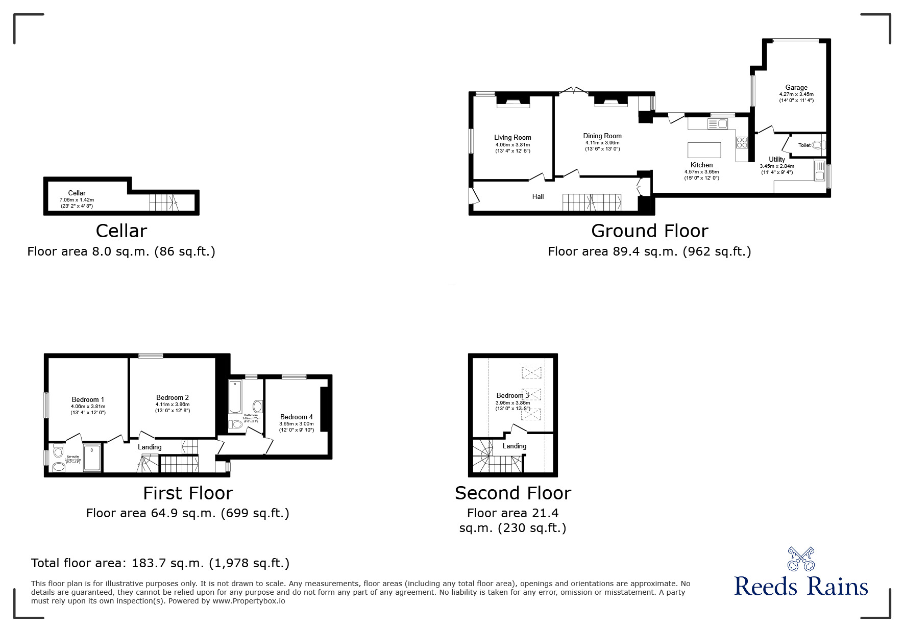 Floorplan of 4 bedroom End Terrace House for sale, Stalybridge Road, Mottram, Greater Manchester, SK14