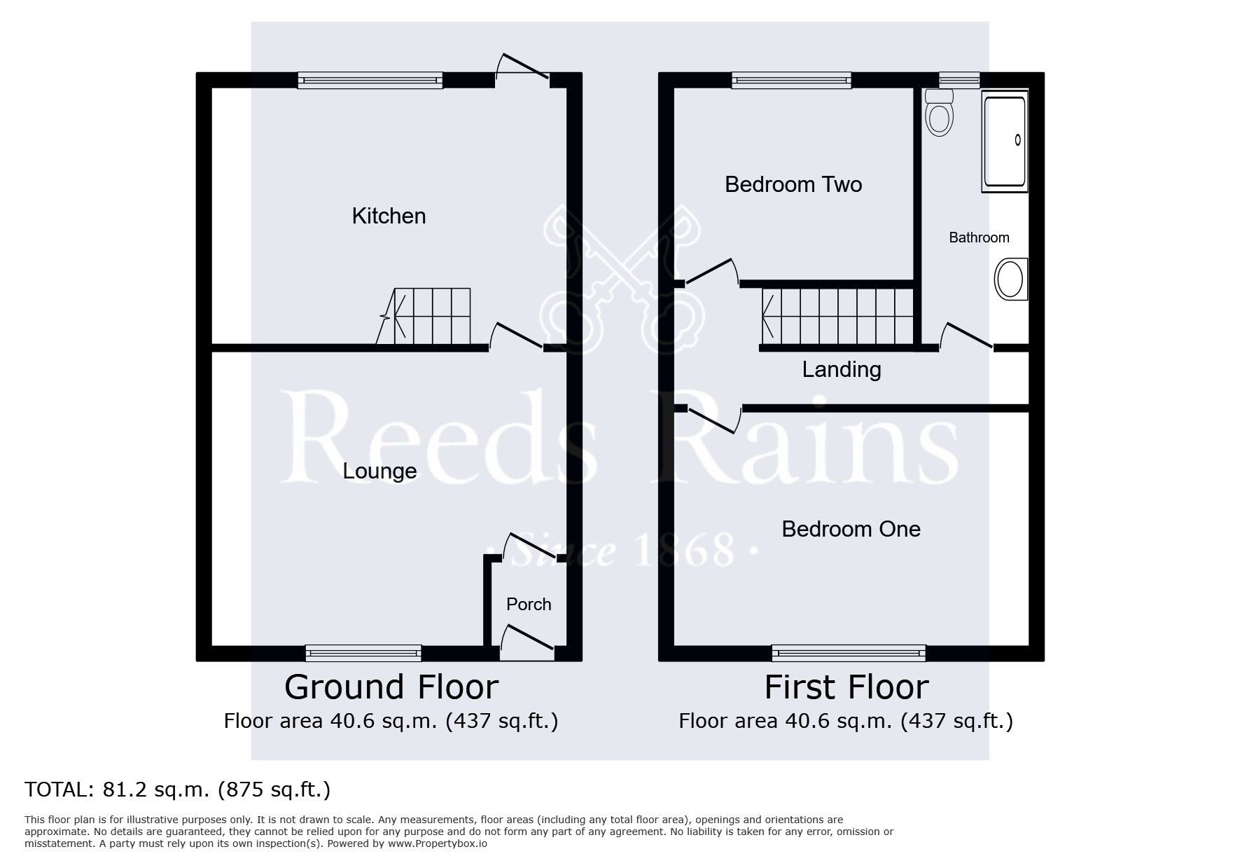 Floorplan of 2 bedroom Mid Terrace House for sale, King Street, Glossop, Derbyshire, SK13
