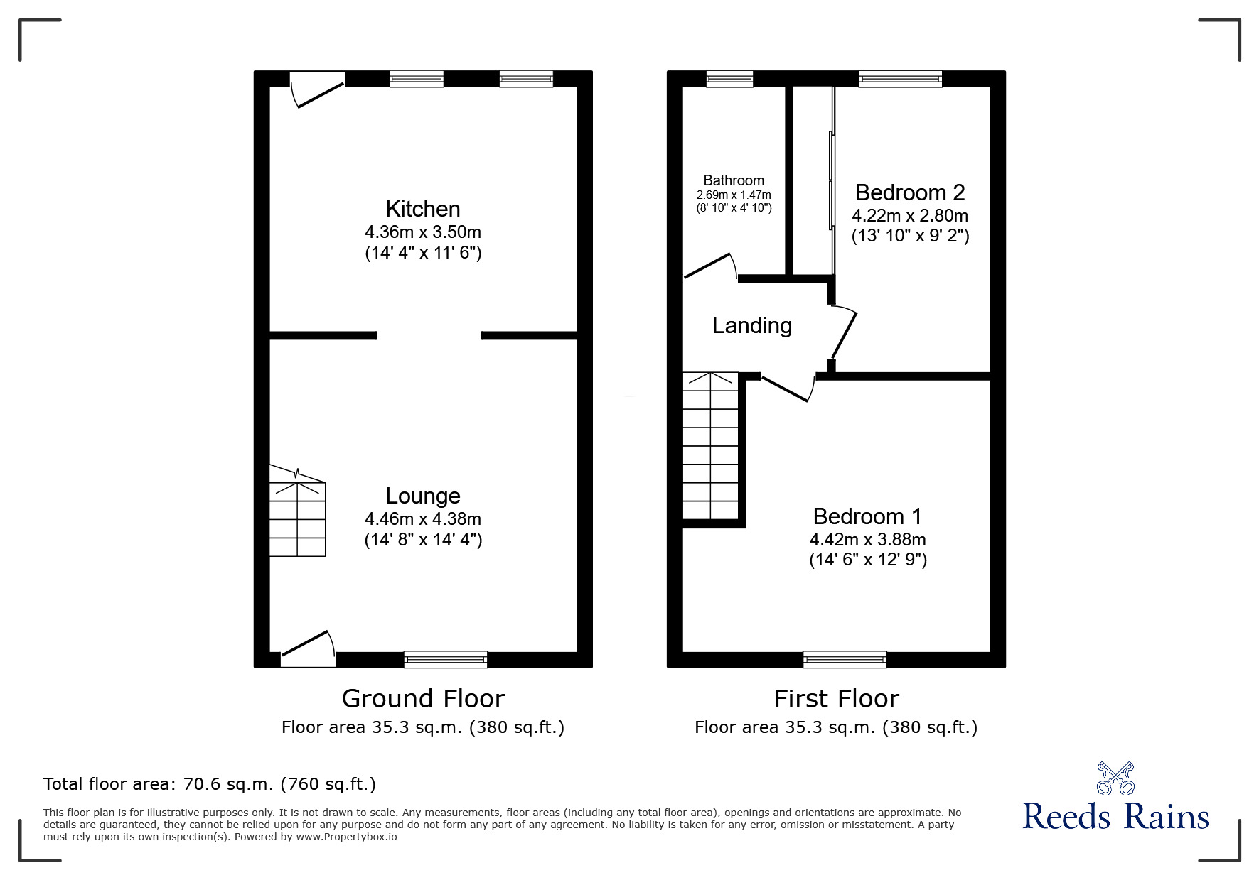 Floorplan of 2 bedroom Mid Terrace House for sale, Bank Street, Broadbottom, Greater Manchester, SK14
