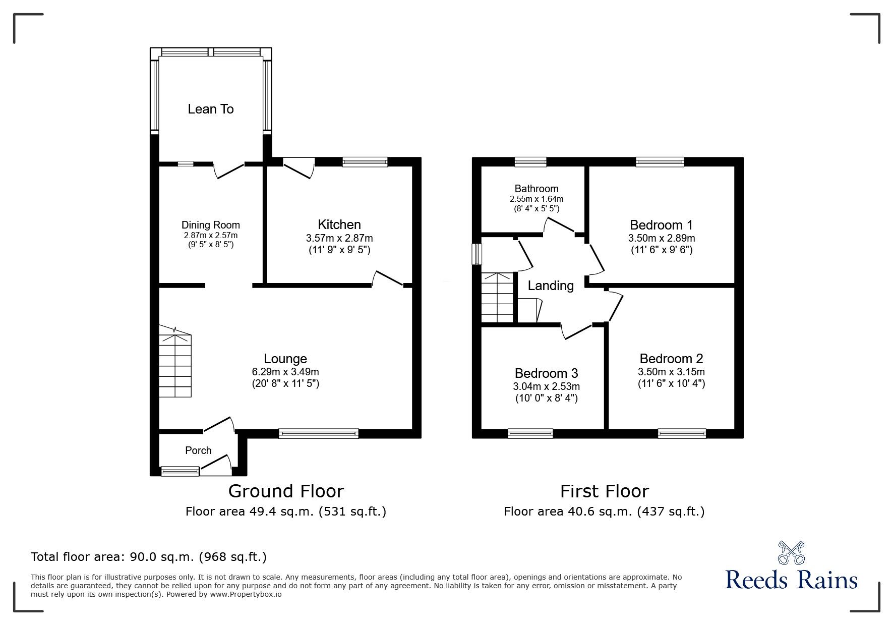 Floorplan of 3 bedroom Semi Detached House for sale, Tollemache Close, Mottram, Greater Manchester, SK14