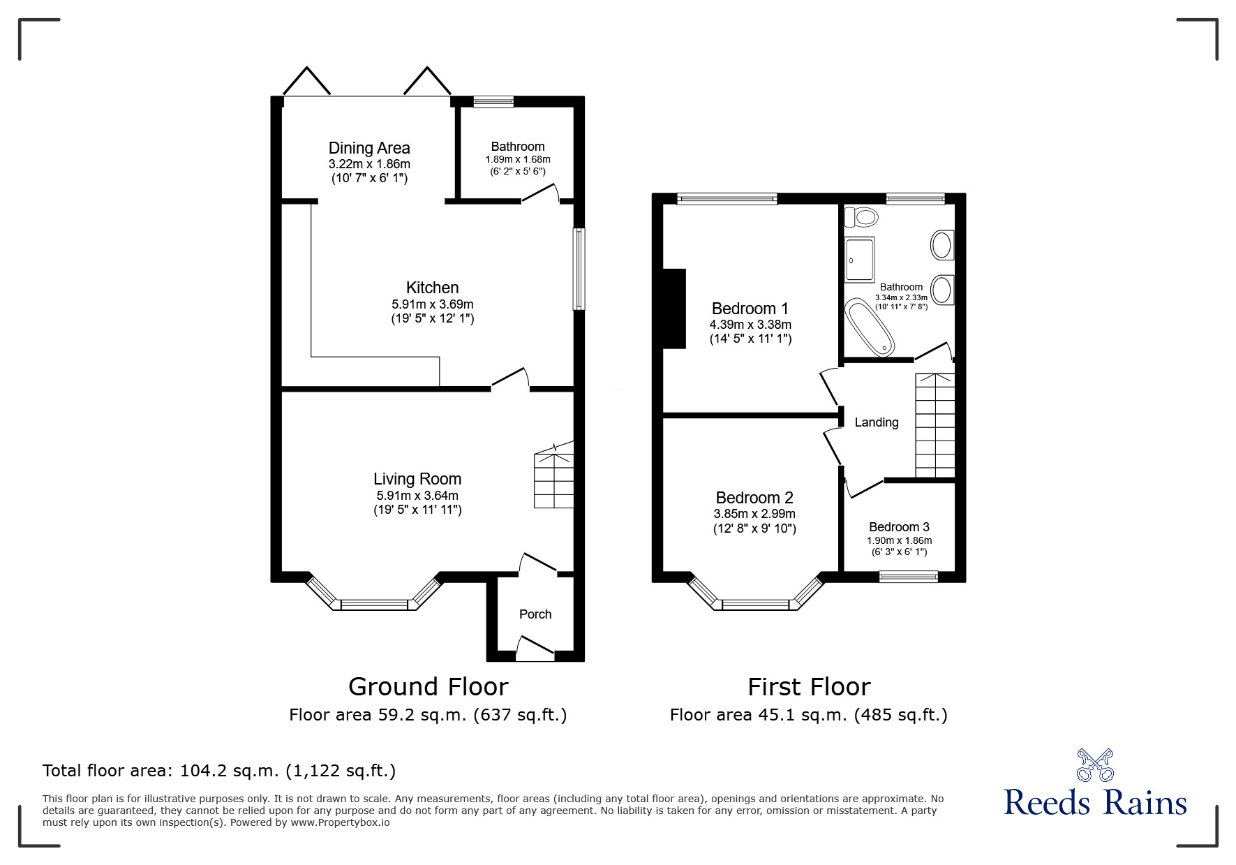 Floorplan of 3 bedroom End Terrace House for sale, Woolley Lane, Hollingworth, Greater Manchester, SK14